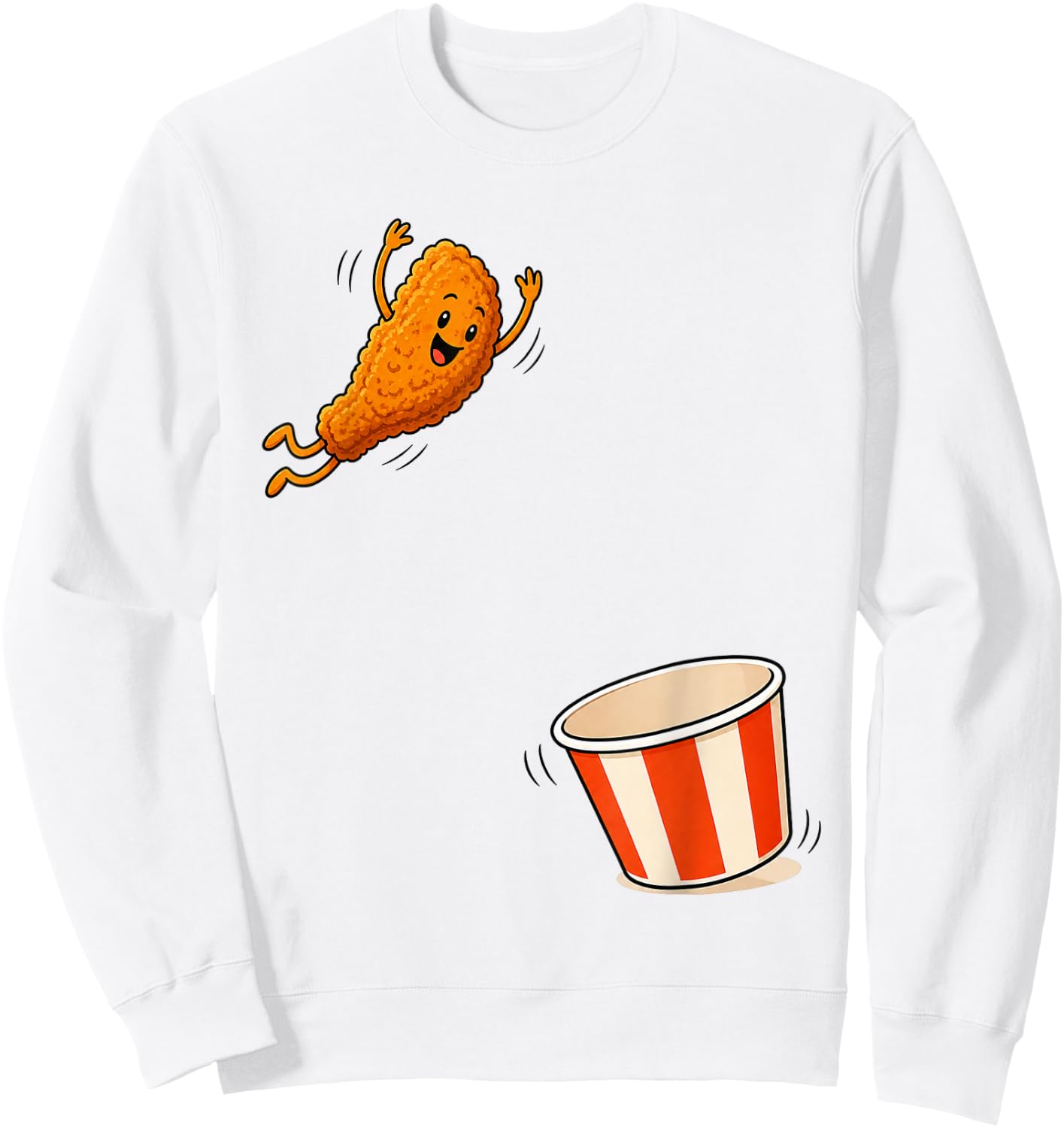 Fried Chicken Jumping Into Bucket Funny Nugget Meme Boys Kid Sweatshirt - Sweatshirt | White