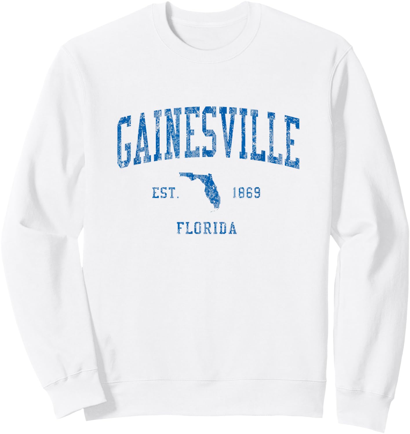 Gainesville Florida FL Vintage Athletic Sports Design Sweatshirt - Sweatshirt | White