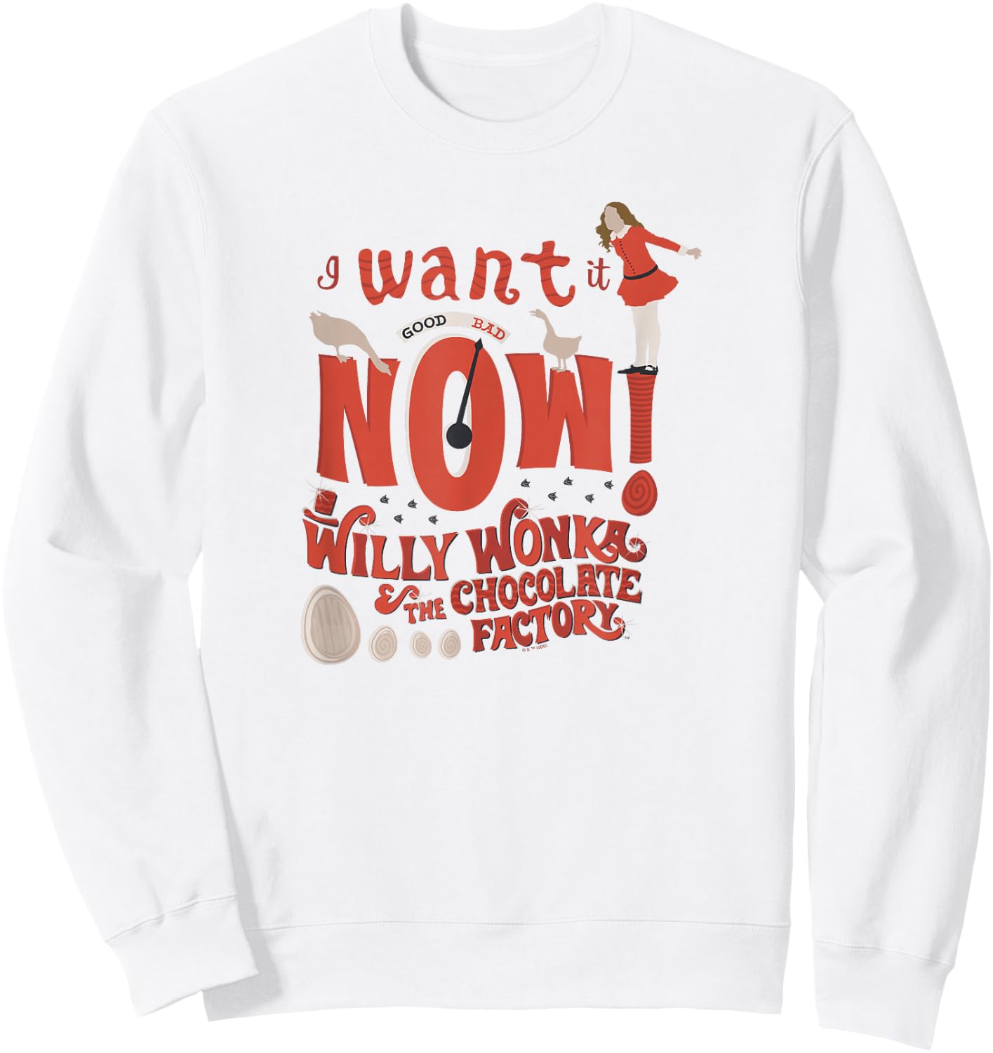 Willy Wonka And The Chocolate Factory Veruca I Want It Now Sweatshirt - Sweatshirt | White