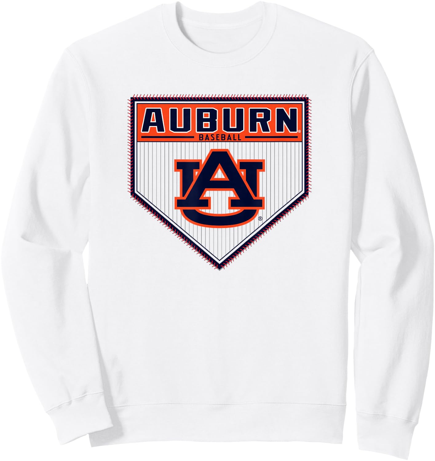 Auburn Tigers Baseball Homeplate Gray Officially Licensed Sweatshirt - Sweatshirt | White