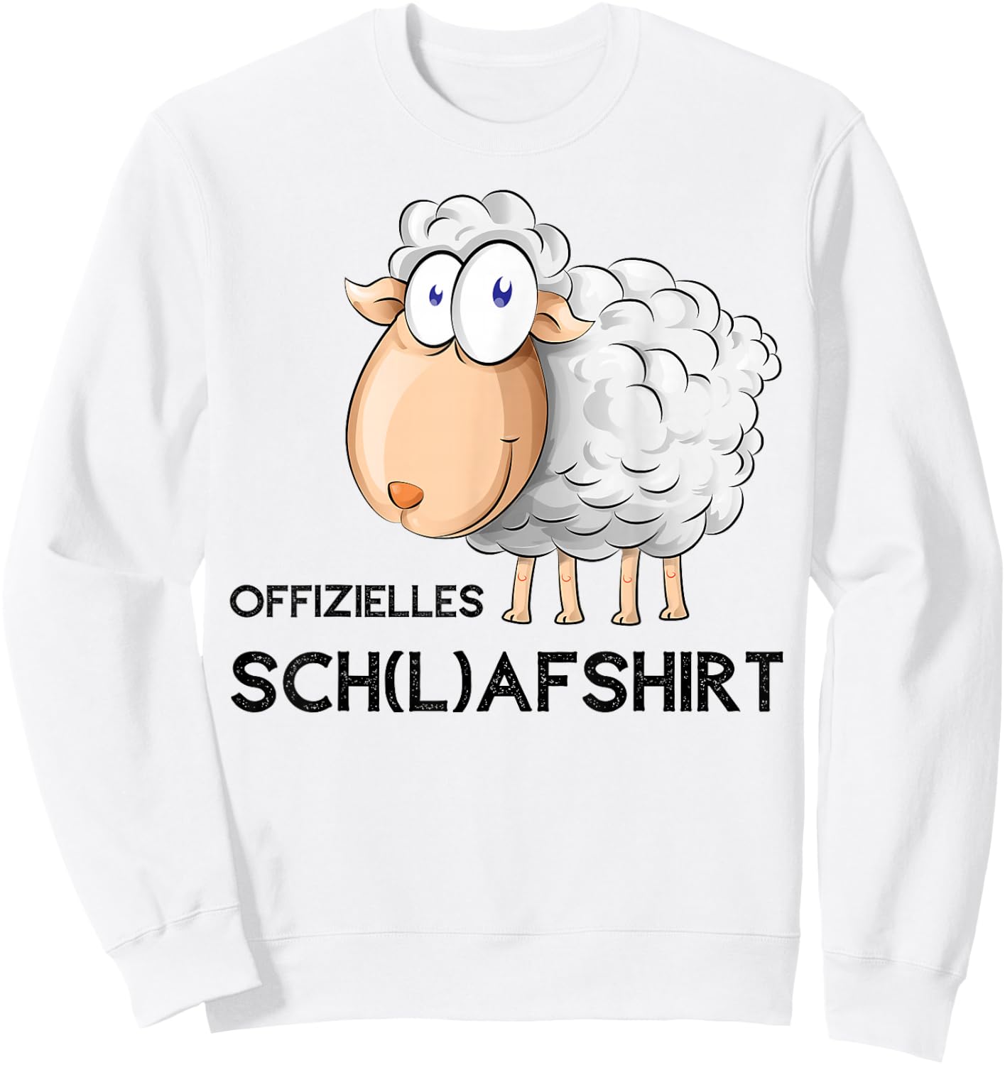 HYPNOTAO SHOP Official Sleep Shirt Sheep Pyjamas Nightdress Grey Small Classic Cartoon Sheep Sleep Shirt Sweatshirt - Sweatshirt | White