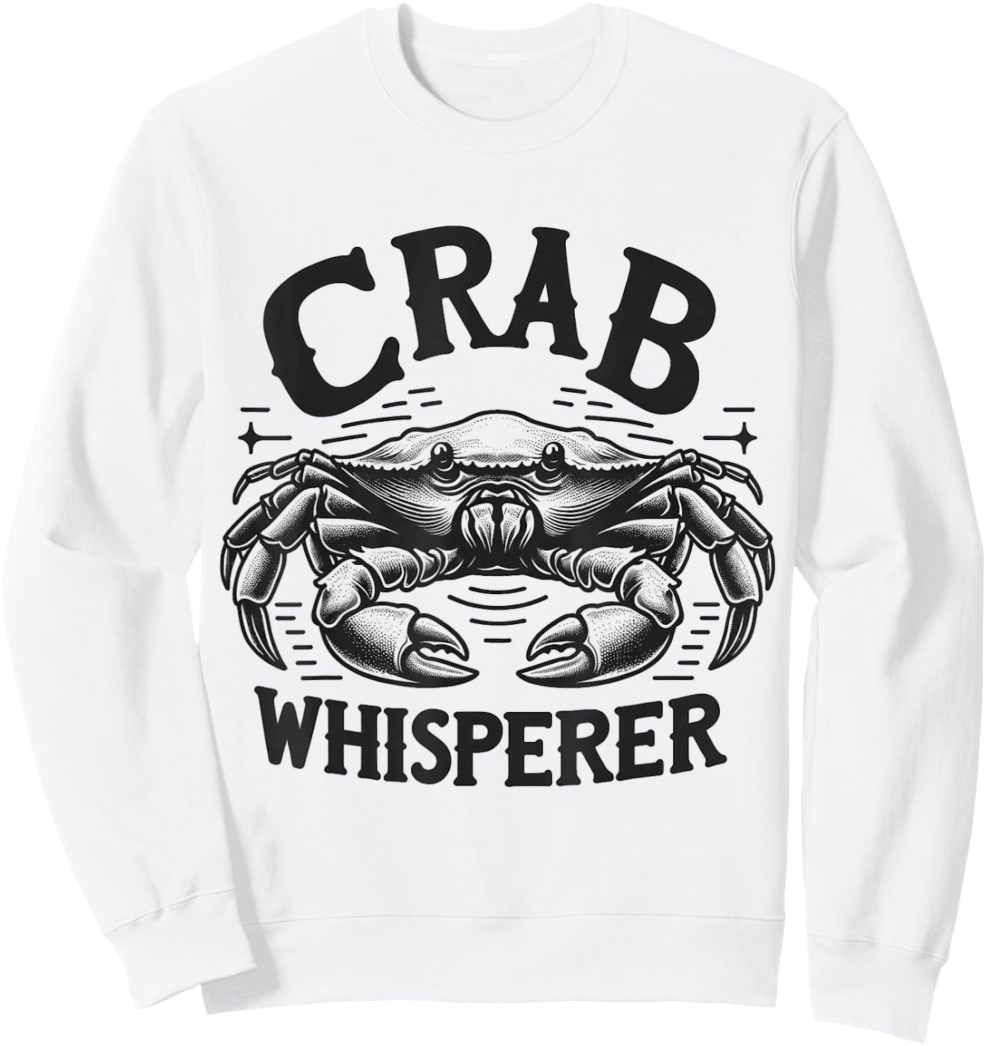 Crab Whisperer Vintage - Classic Crabbing & Fishing Sweatshirt - Sweatshirt | White