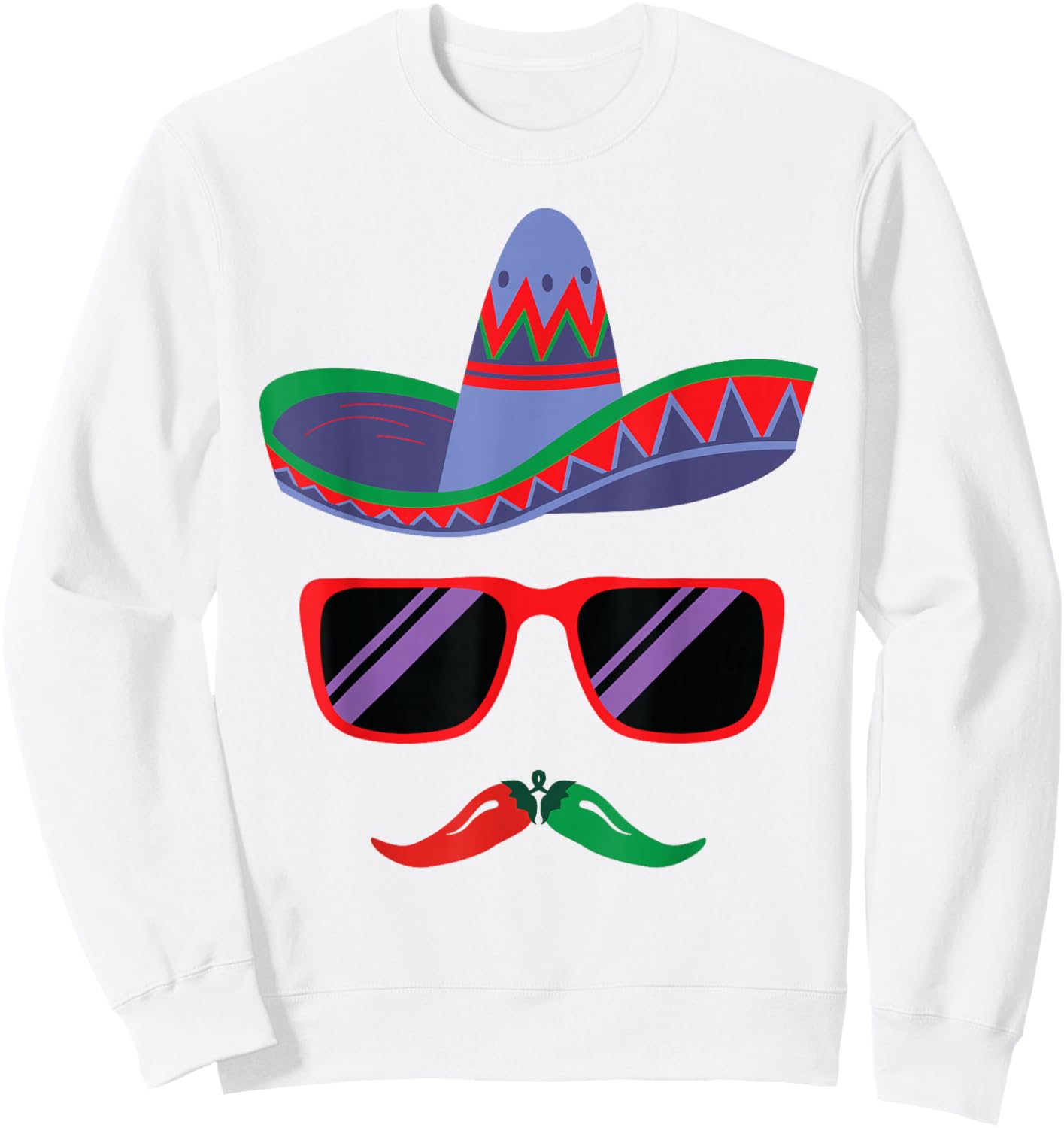 Sombrero Face Cinco De Mayo Mexican Fiesta Party Boys Kids Sweatshirt - Sweatshirt | White