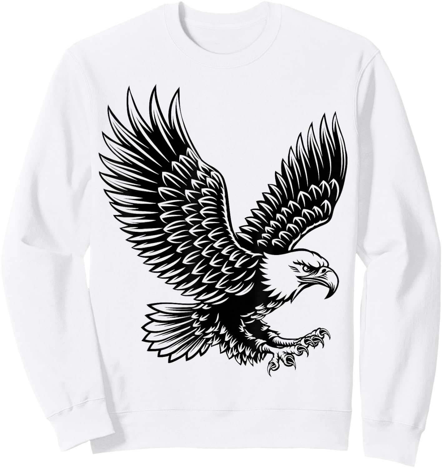 Bald Eagle Bird Wings Spread Flying Sweatshirt - Sweatshirt | White