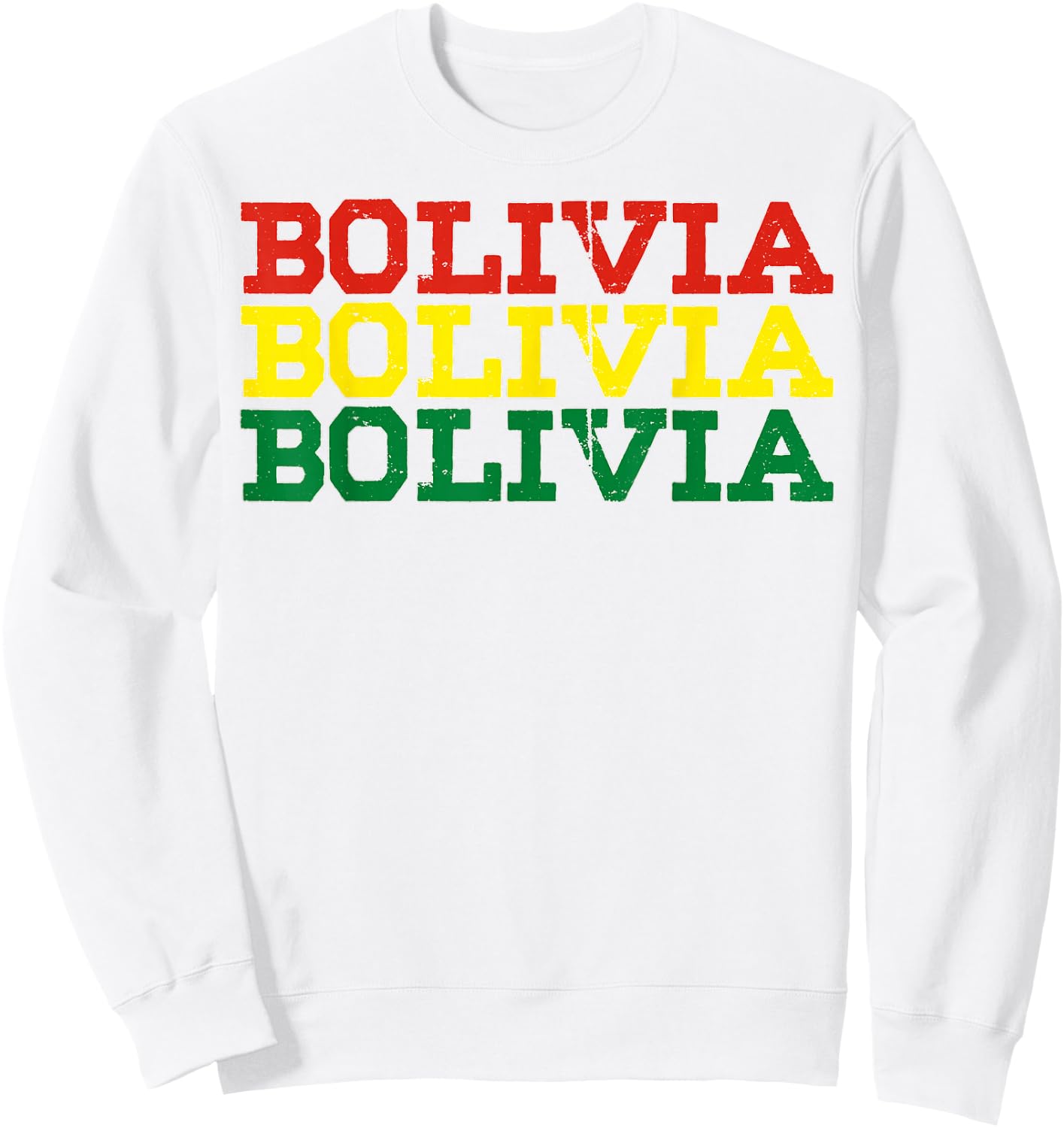 BOLIVIA | Bolivian Flag Sports Lovers Sweatshirt - Sweatshirt | White