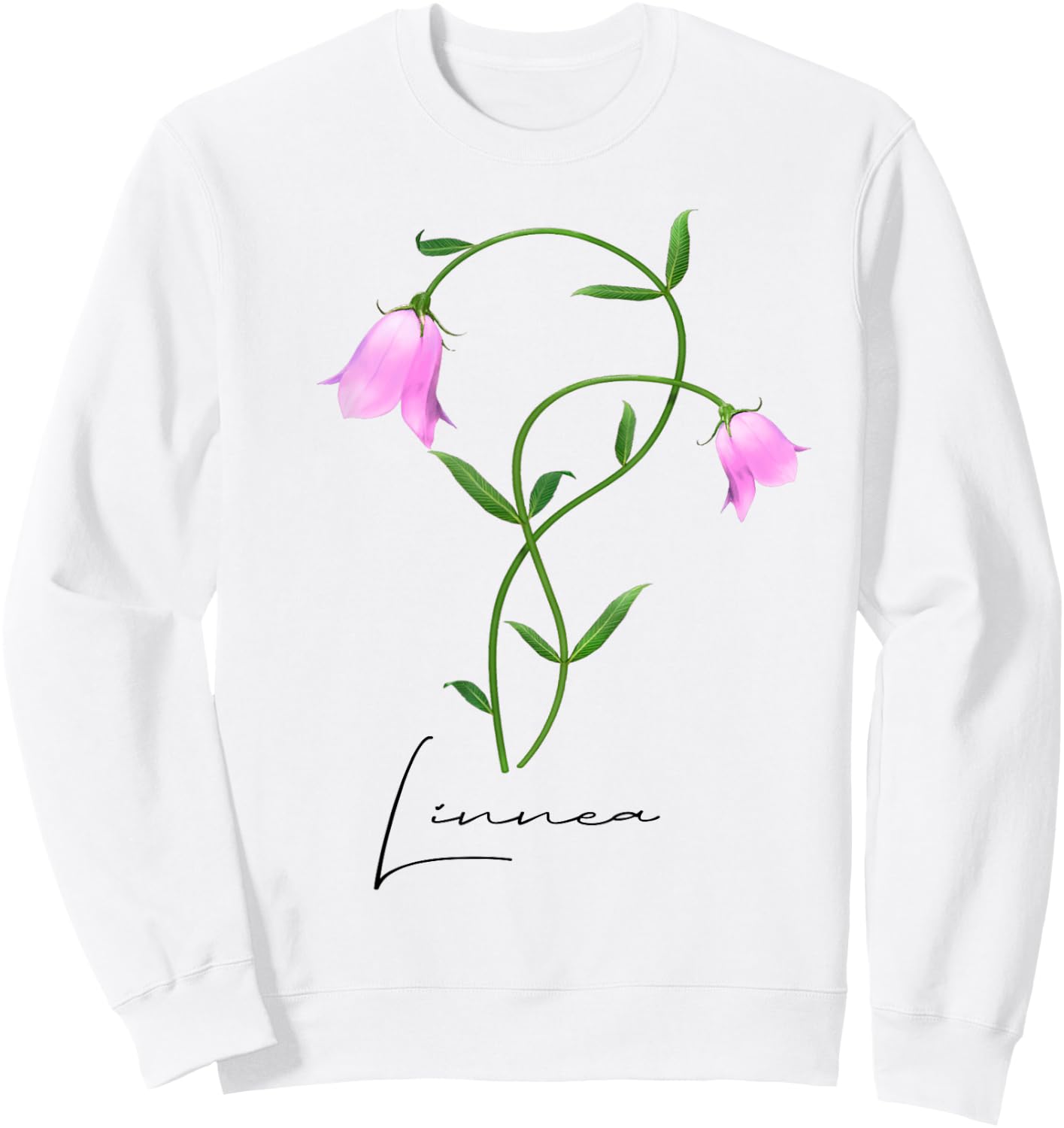 Linnea Flower Twinflower Wildflower Wild Flower Pink Flowers Sweatshirt - Sweatshirt | White
