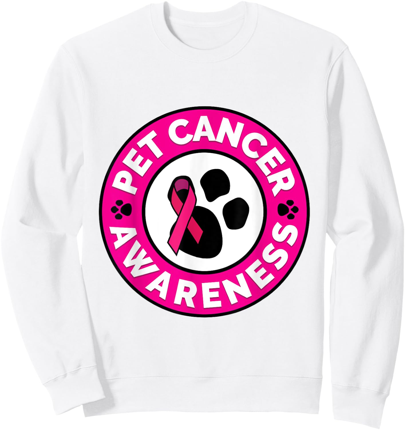 Pet Cancer Awareness T Shirt Canine Dog Cat Cancer Women Girls Kids Sweatshirt - Sweatshirt | White