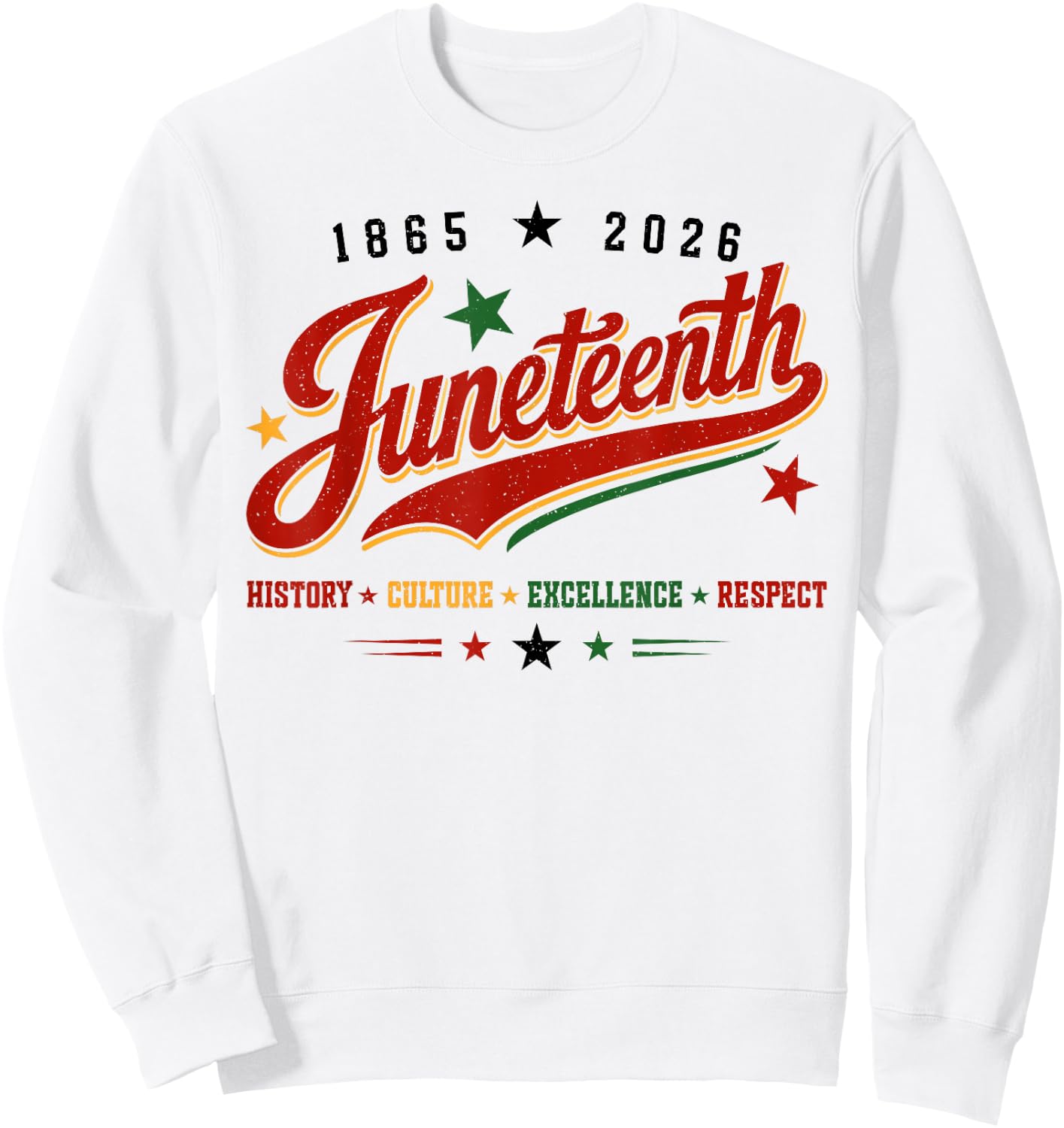 Juneteenth 1865 2026 History Culture Execellence Respect Sweatshirt - Sweatshirt | White