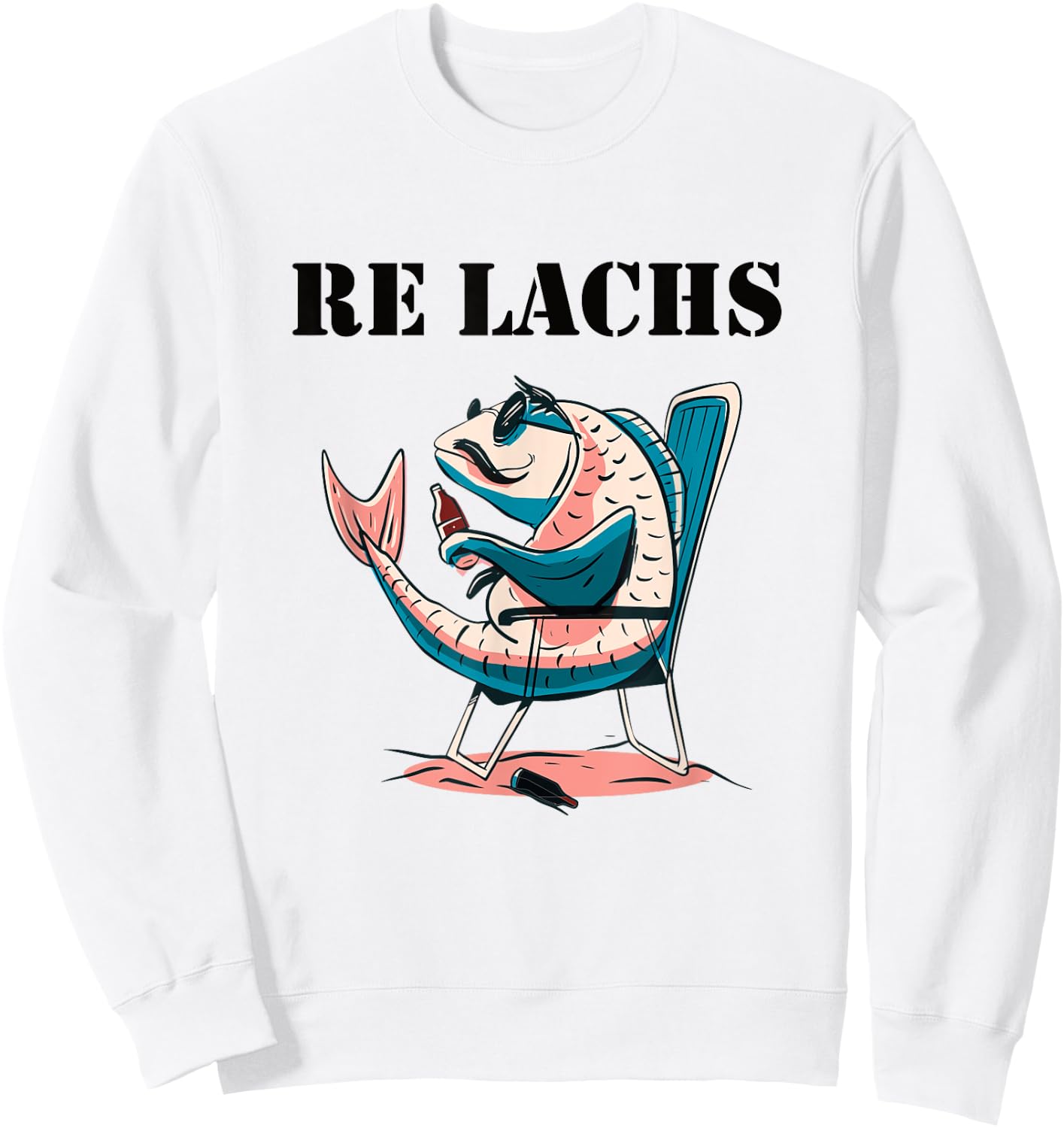 Re Salmon Funny Fisherman Saying for Hobby Fishermen and Angler Sweatshirt - Sweatshirt | White