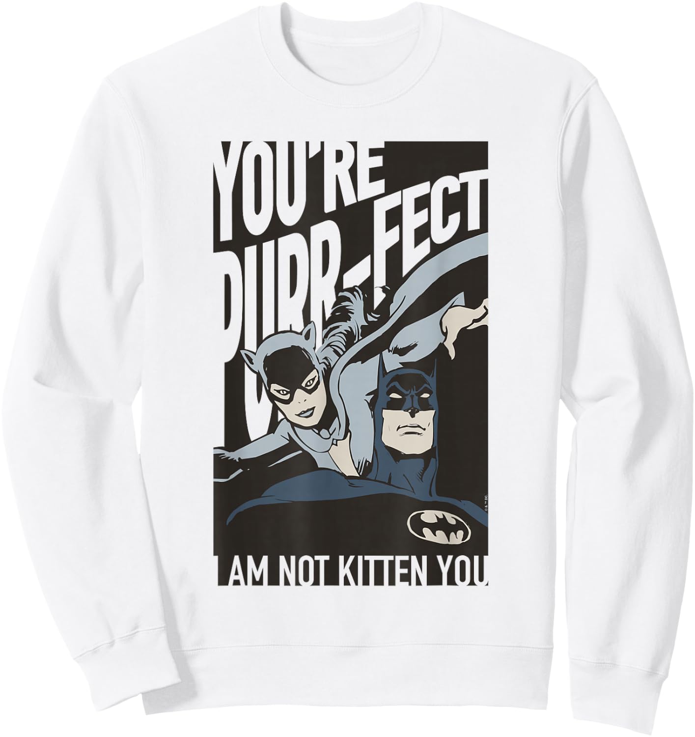Batman Valentine's Day Catwoman You're Purrfect Sweatshirt - Sweatshirt | White
