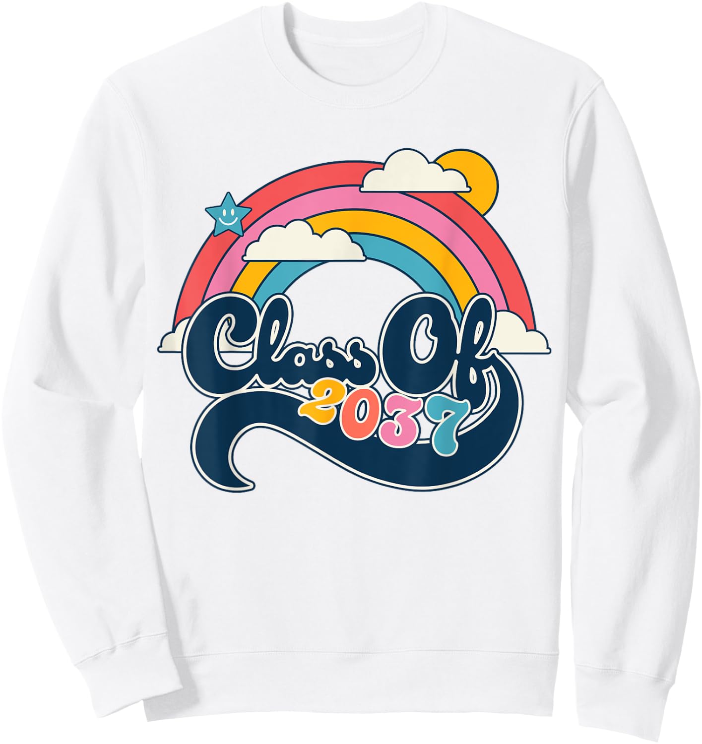 Class Of 2037 Rainbow Girls Kindergarten First Day Of School Sweatshirt - Sweatshirt | White