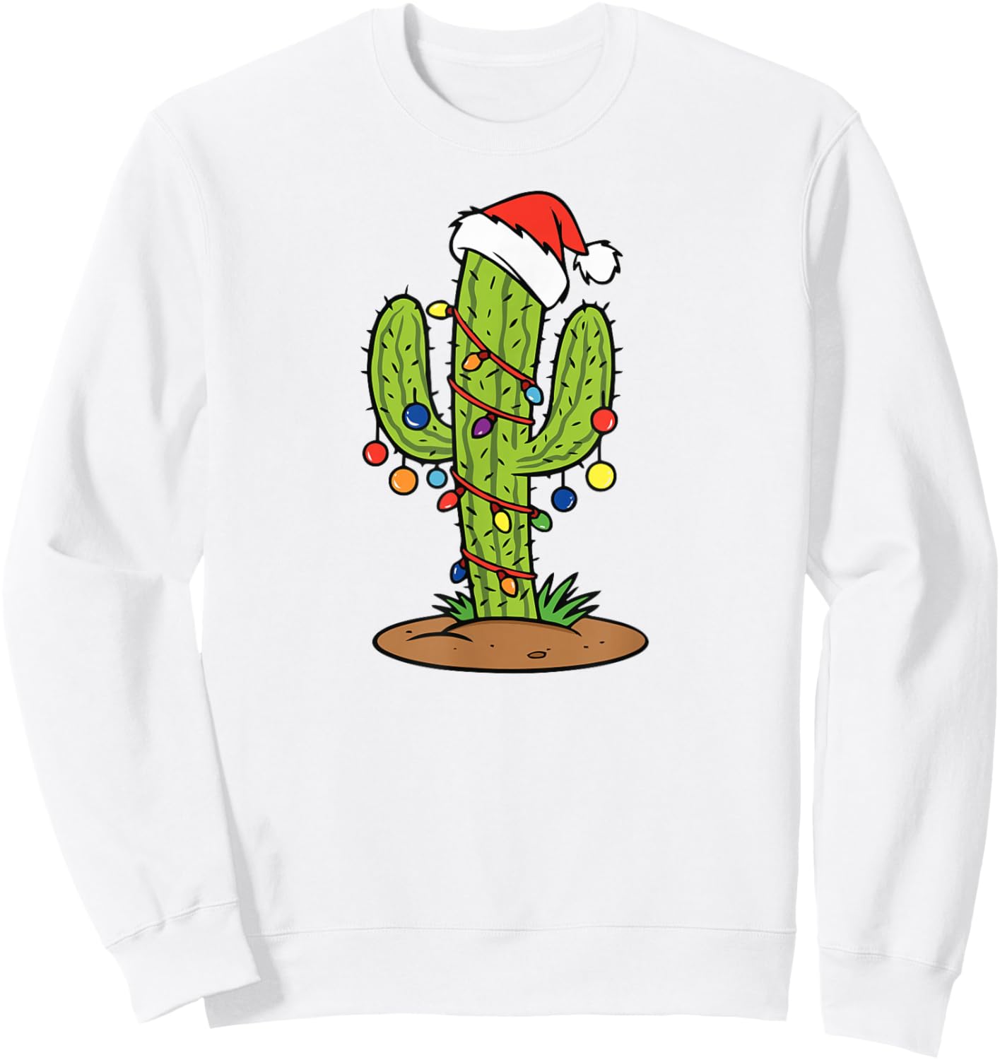 Cactus Holiday Christmas Tree Sweatshirt - Sweatshirt | White