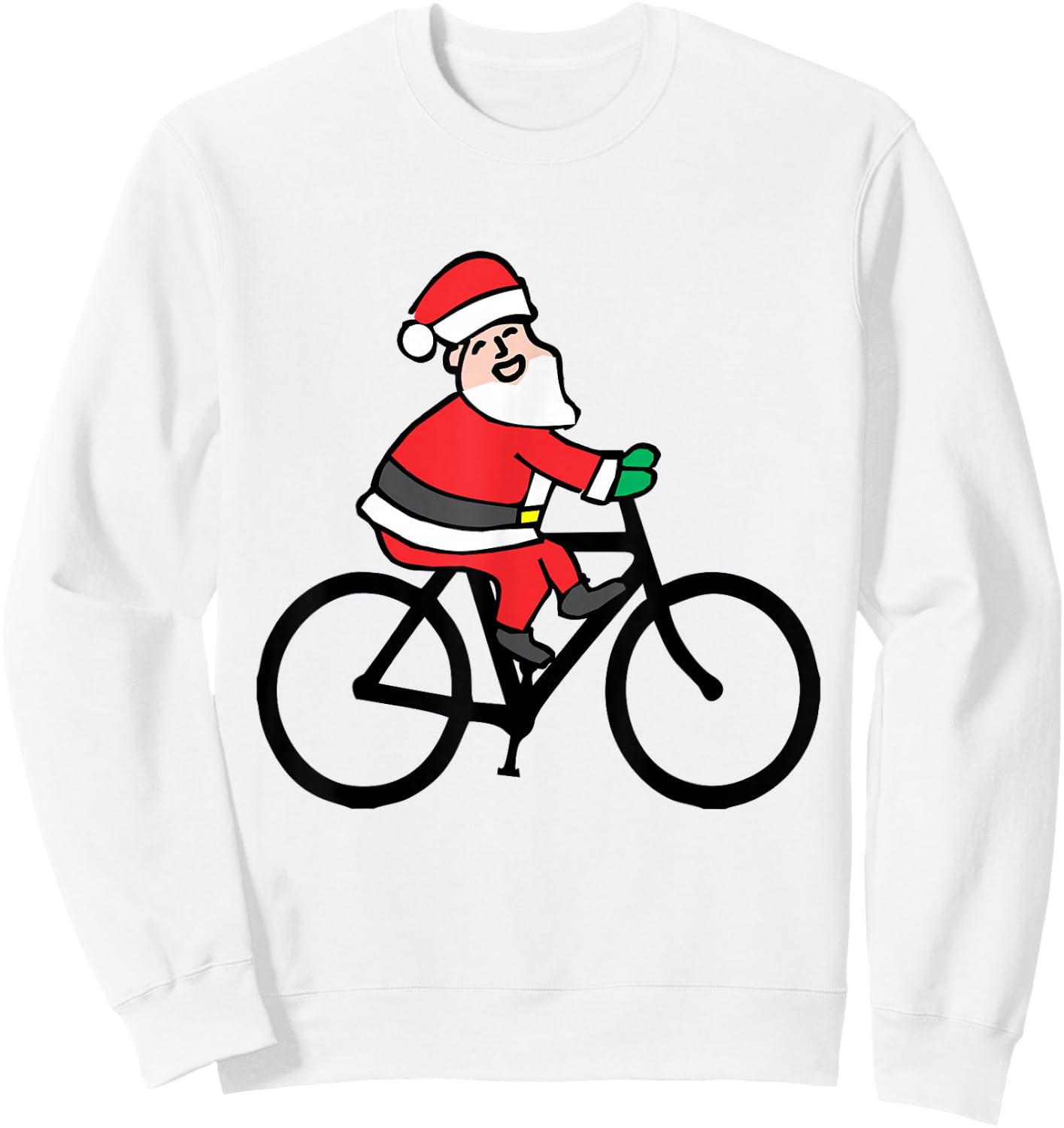 Feliz Navidad Funny Santa on a Bike for Christmas Sweatshirt - Sweatshirt | White