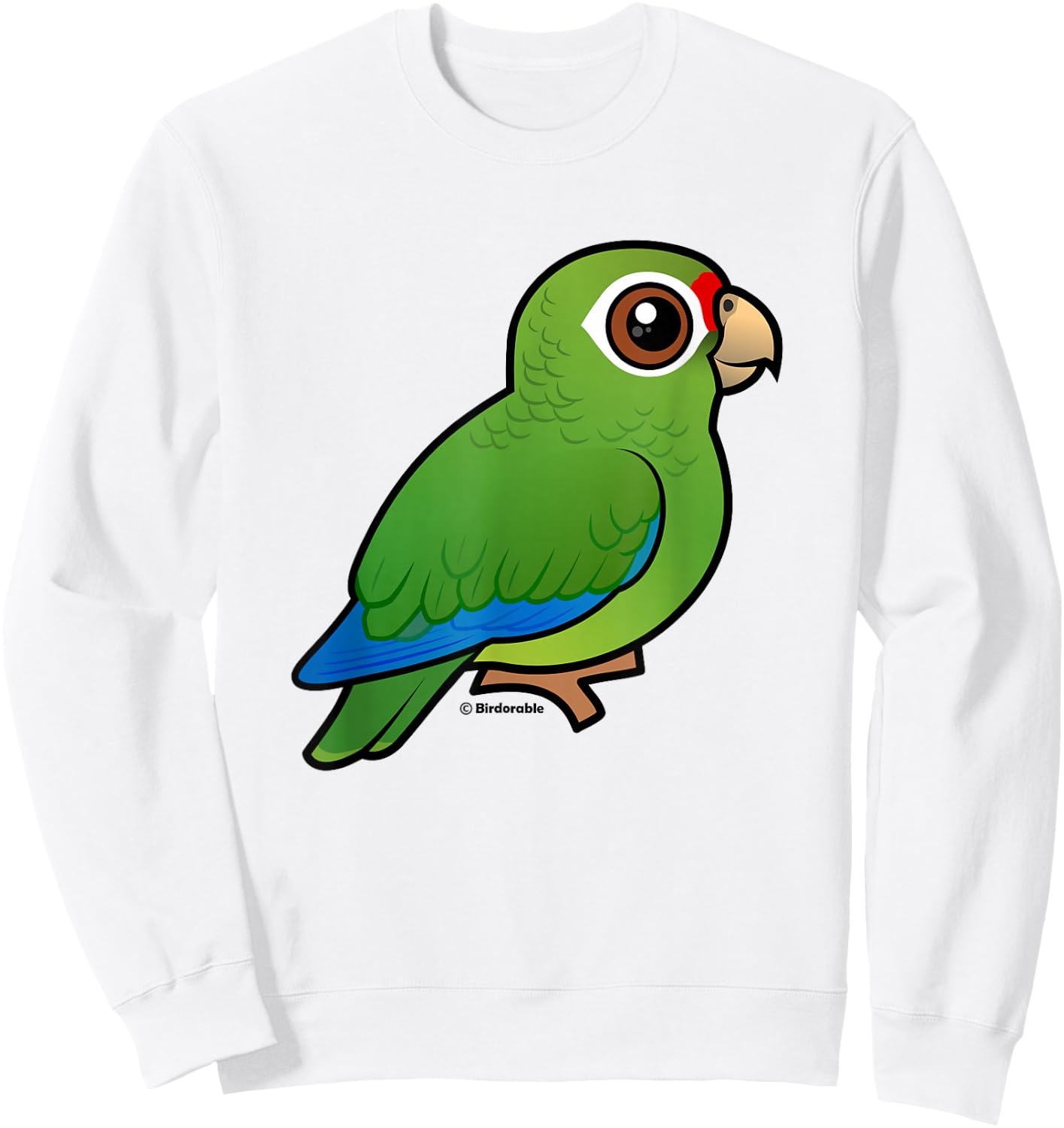 Cute Cartoon Puerto Rican Amazon Bird Fun Birdorable Parrot Sweatshirt - Sweatshirt | White