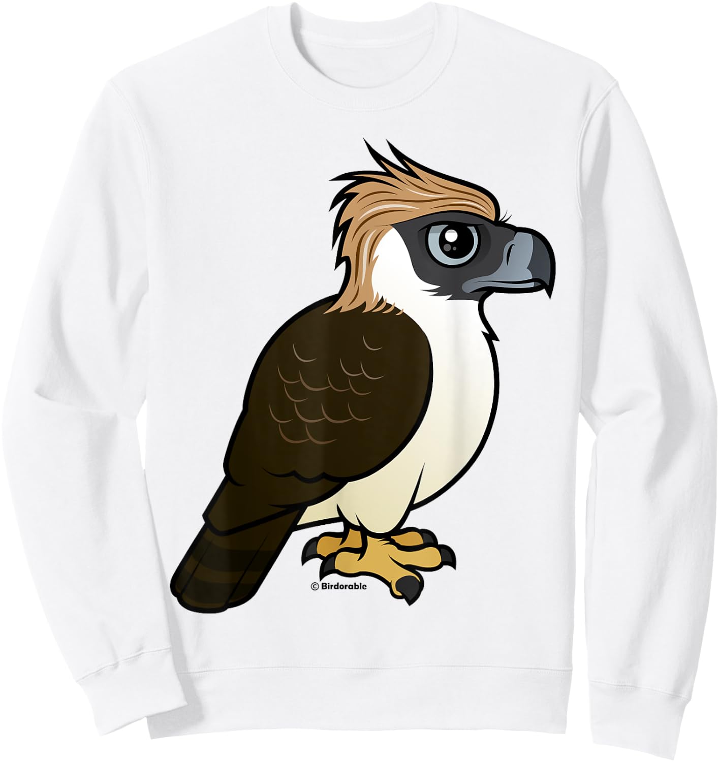 Cute Cartoon Philippine Eagle Birdorable Bird of Prey Raptor Sweatshirt - Sweatshirt | White