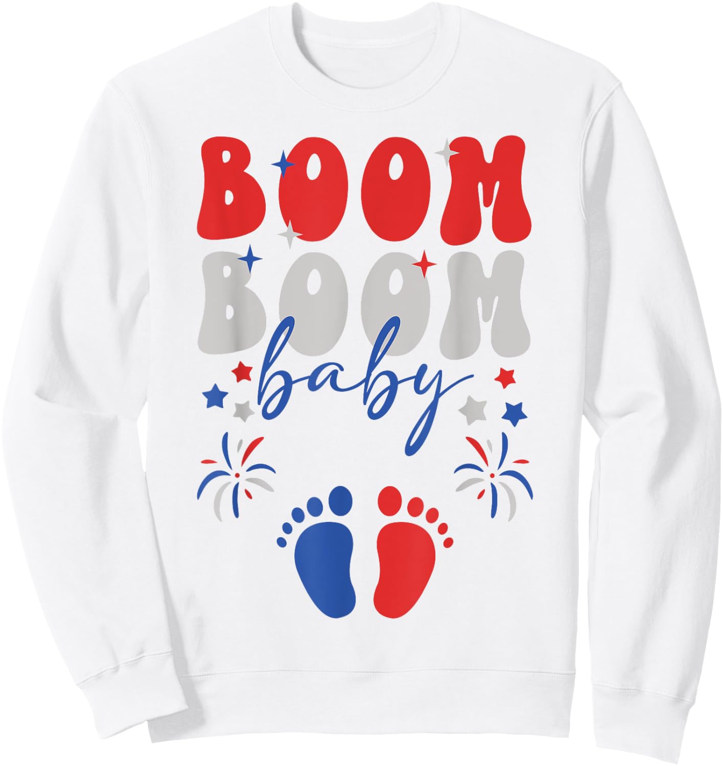 4th of July Baby Announcement 4th of July Pregnancy Reveal Sweatshirt - Sweatshirt | White