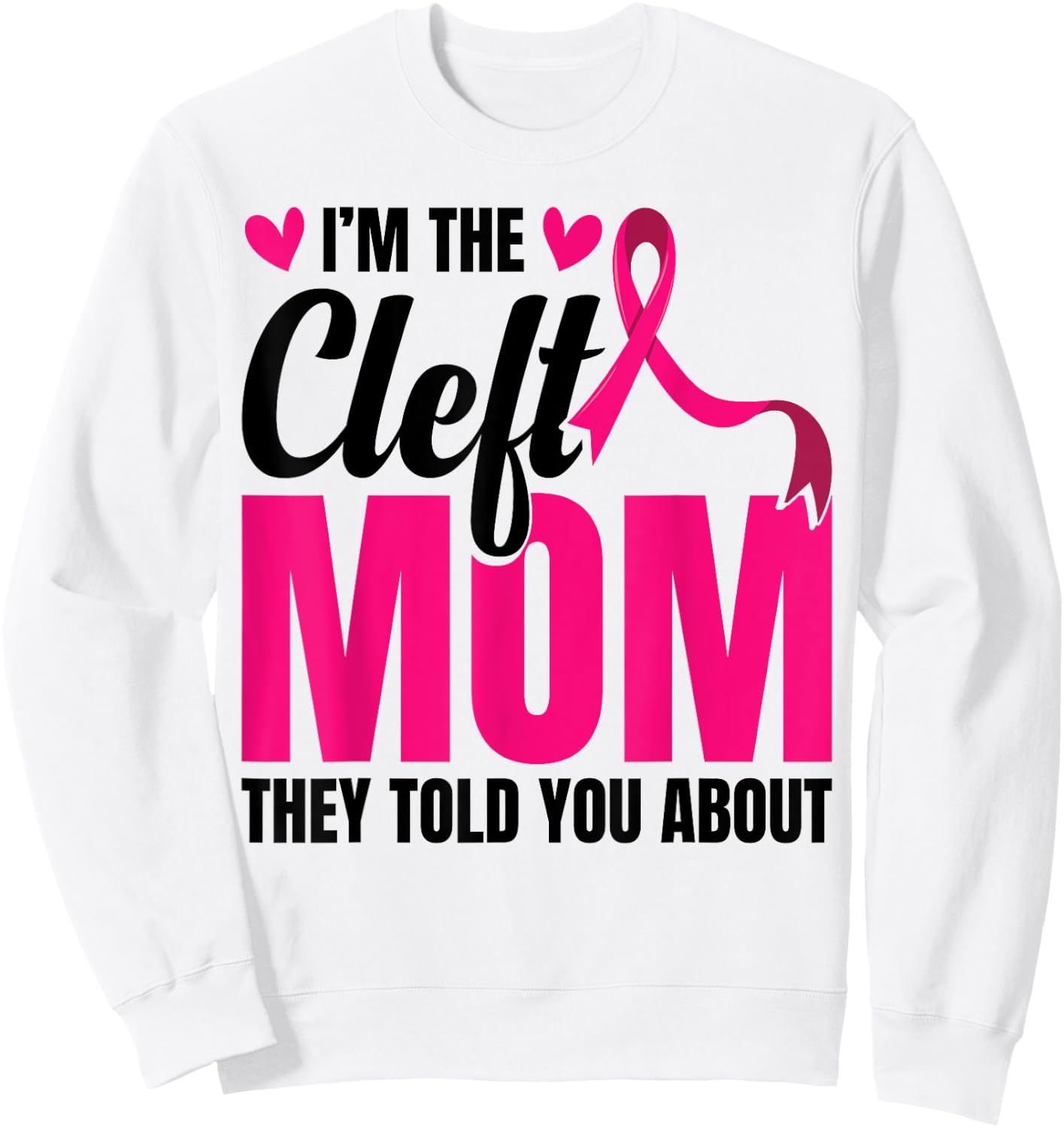 Cleft Lip Warrior Cleft Palate Awareness Cleft Ribbon Sweatshirt - Sweatshirt | White