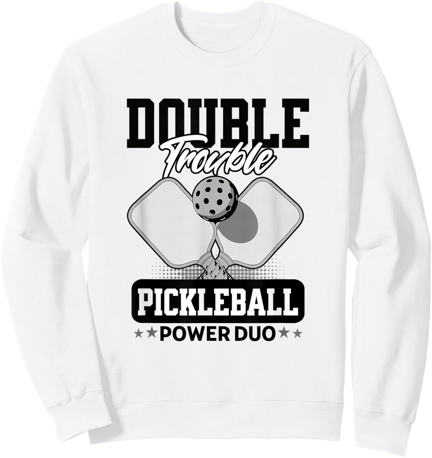 Pickleball Doubles Trouble Tournament Matching Sweatshirt - Sweatshirt | White