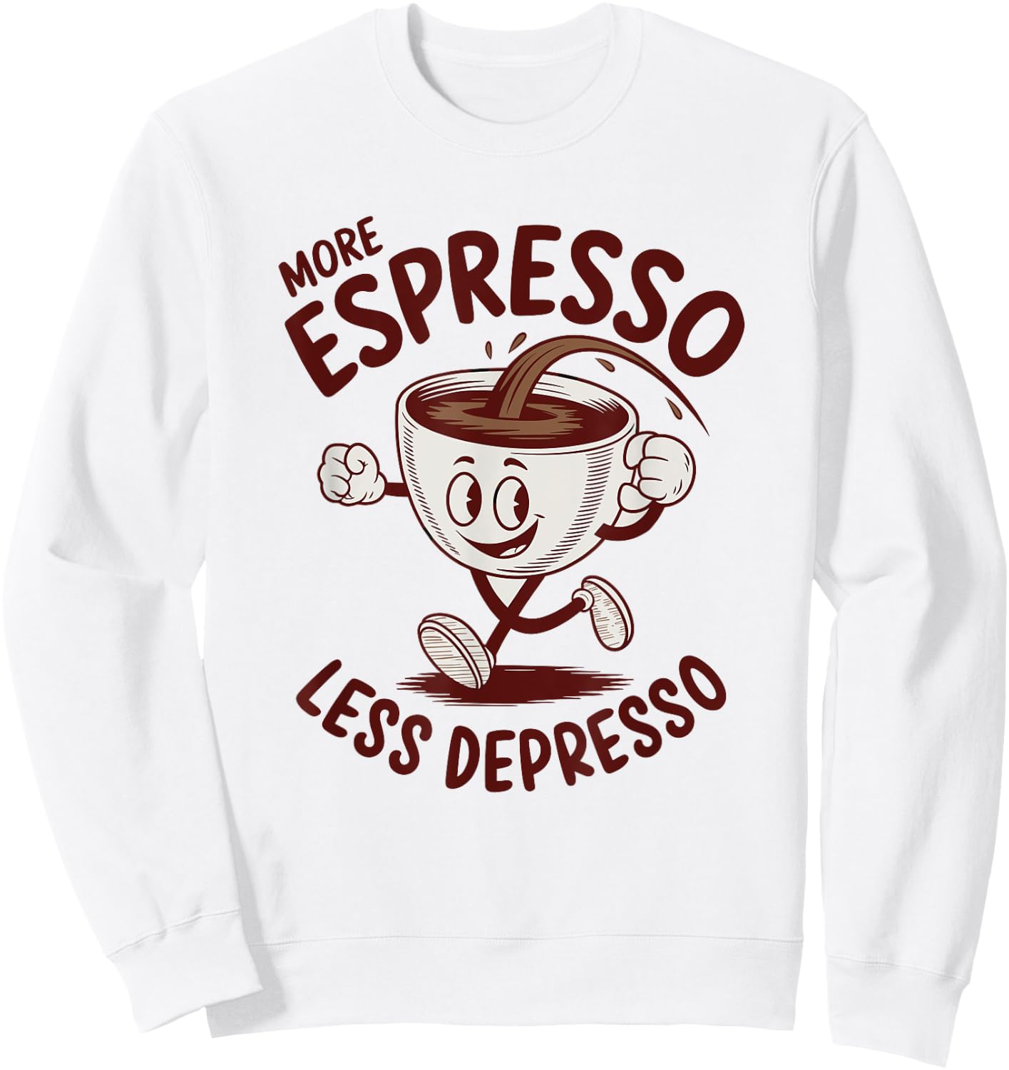 More Espresso Less Depresso Sweatshirt - Sweatshirt | White
