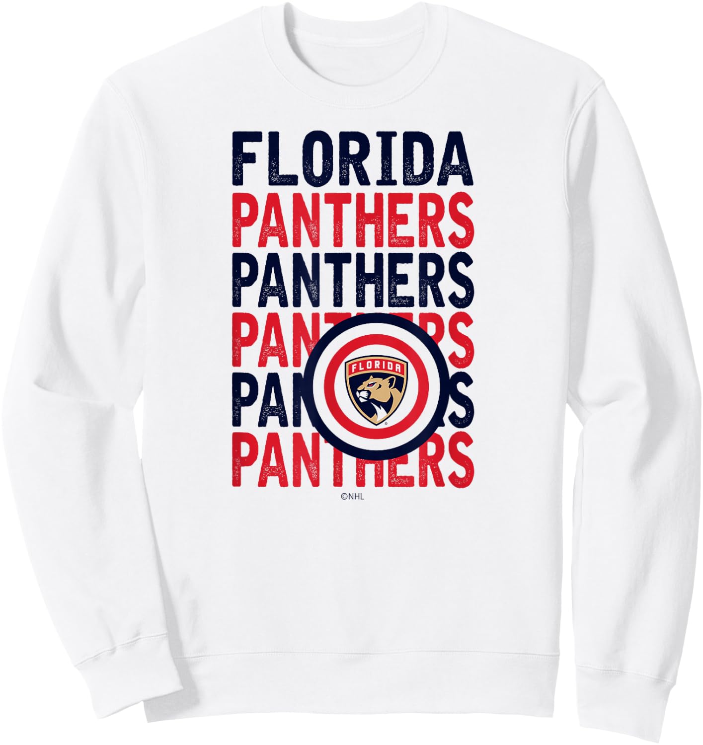 Florida Panthers Repeat White Officially Licensed Sweatshirt - Sweatshirt | White