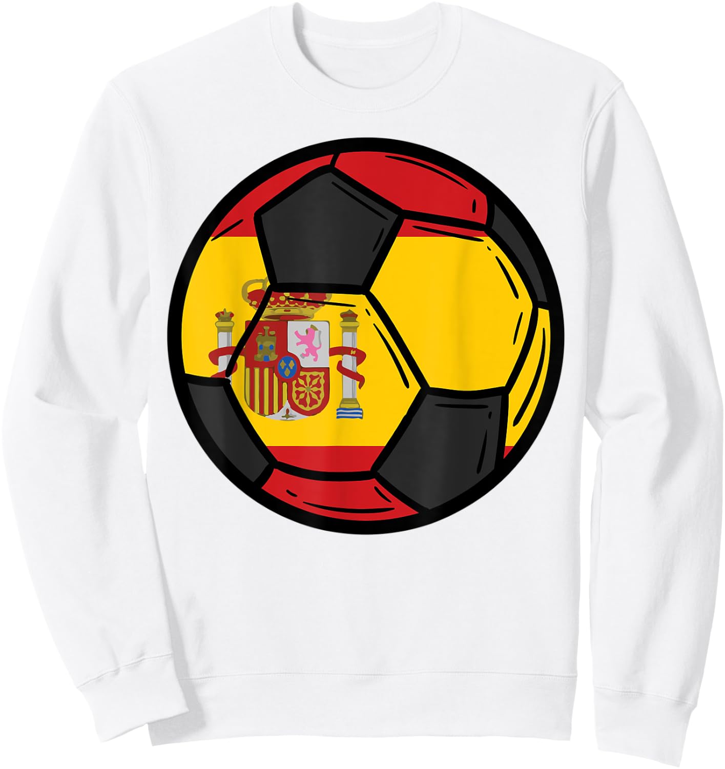 Spain Flag Spanish Soccer Ball Men Women Kids Boys Girls Sweatshirt - Sweatshirt | White