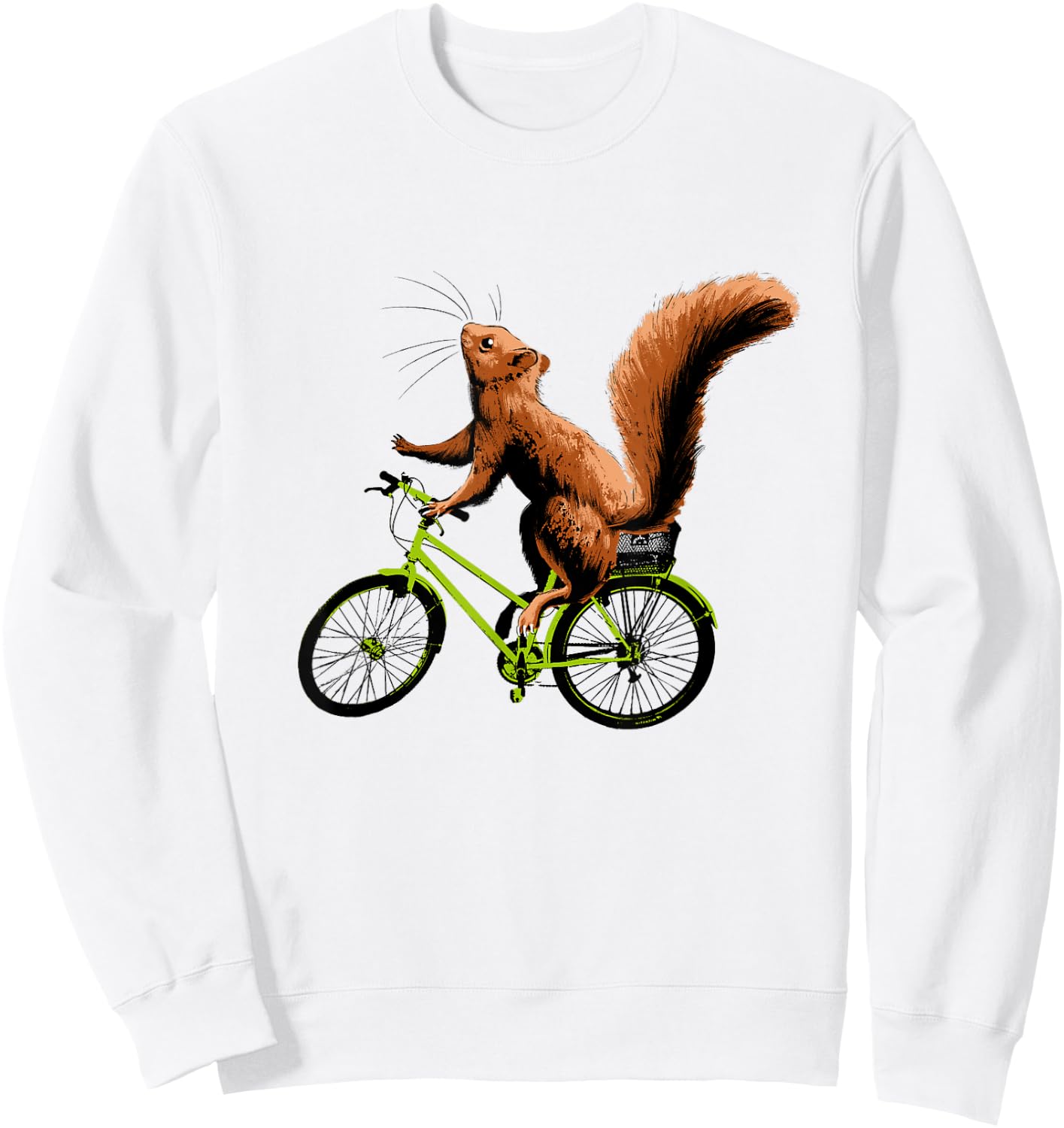 Squirrel Riding a Bicycle - Funny Cycling Shirt Sweatshirt - Sweatshirt | White