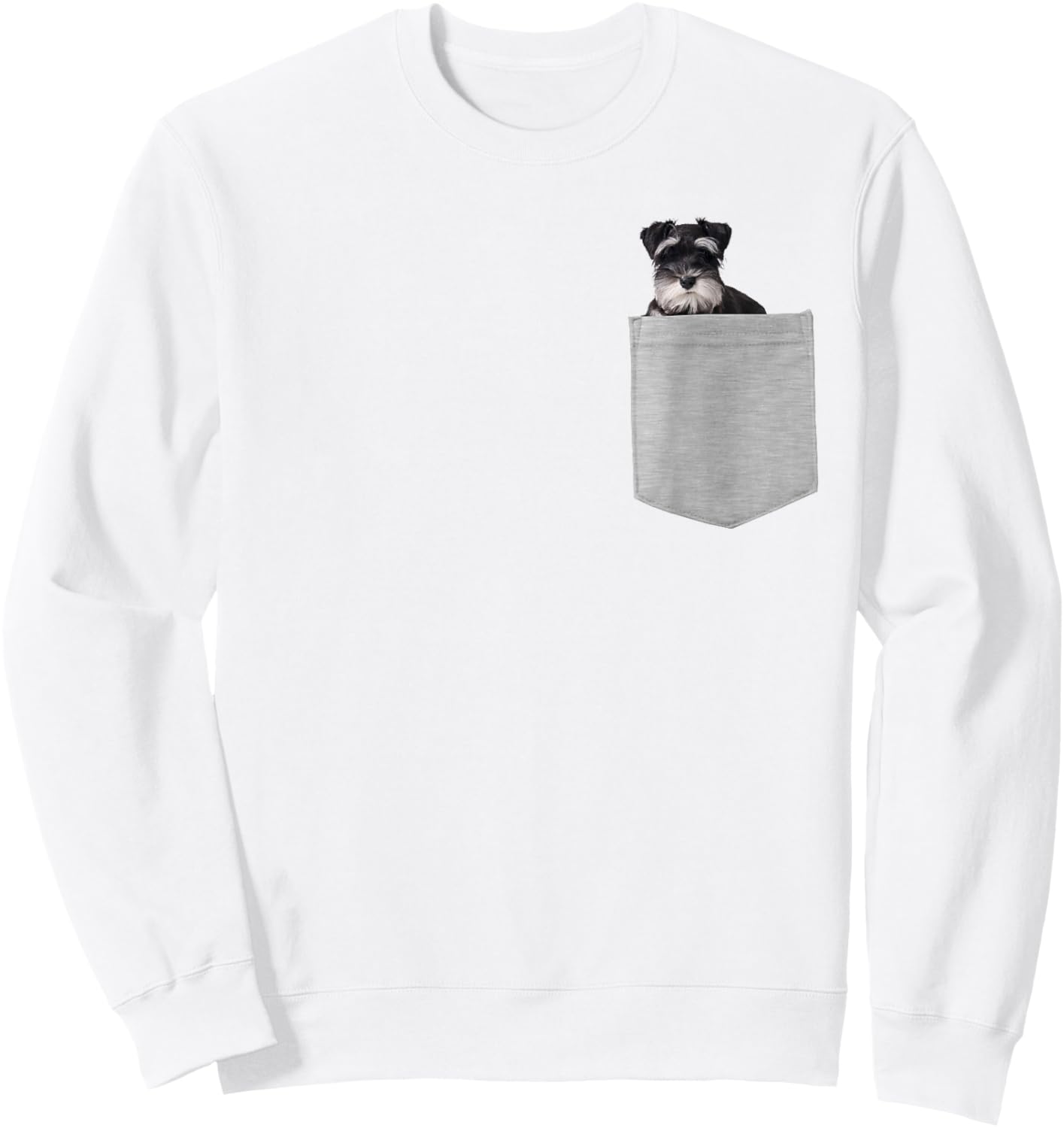 Dog in Your Pocket Miniature Schnauzer Sweatshirt - Sweatshirt | White