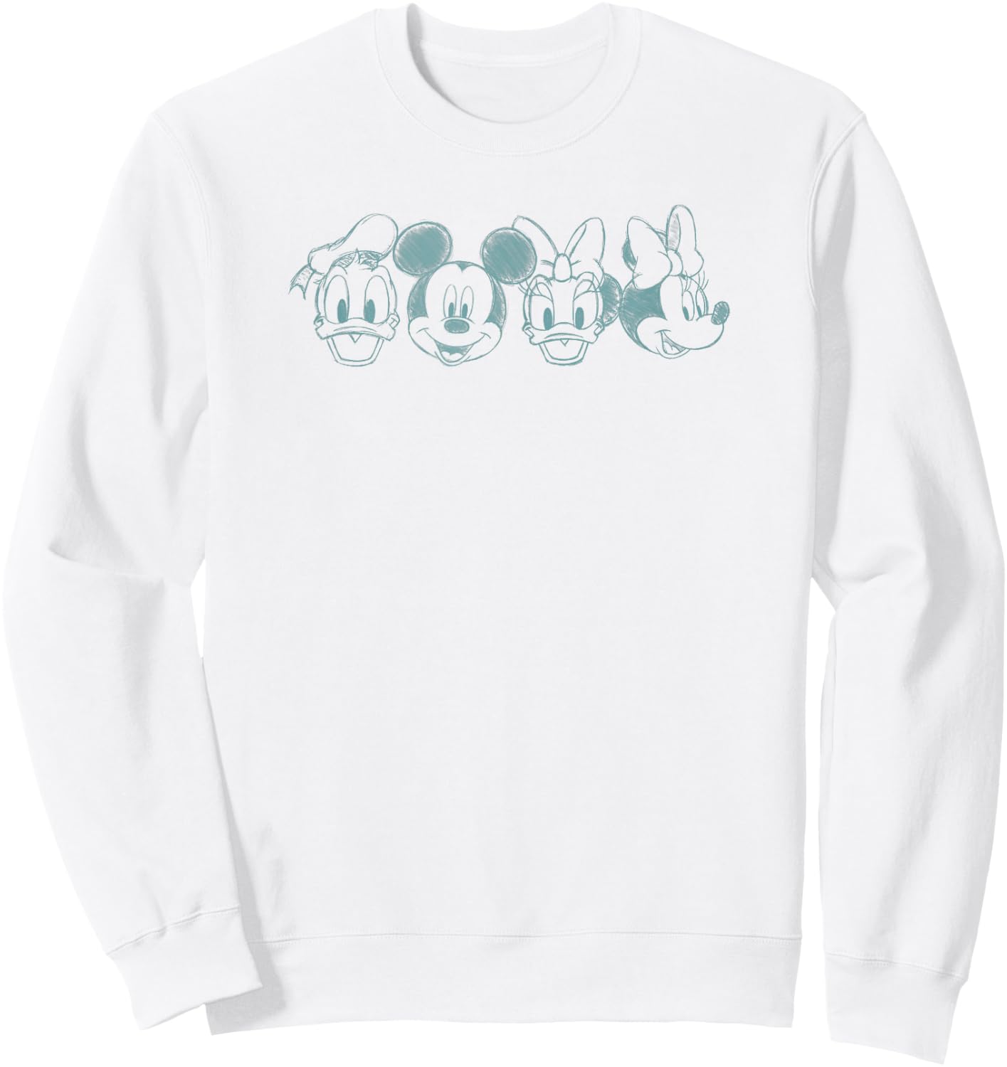 Disney Mickey And Friends Best Friends Simple Sketches Sweatshirt - Sweatshirt | White
