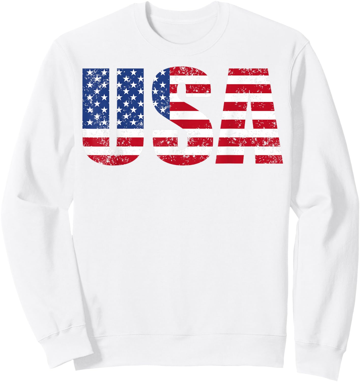 USA Patriotic American Flag Women Kids Boys Girls US Sweatshirt - Sweatshirt | White