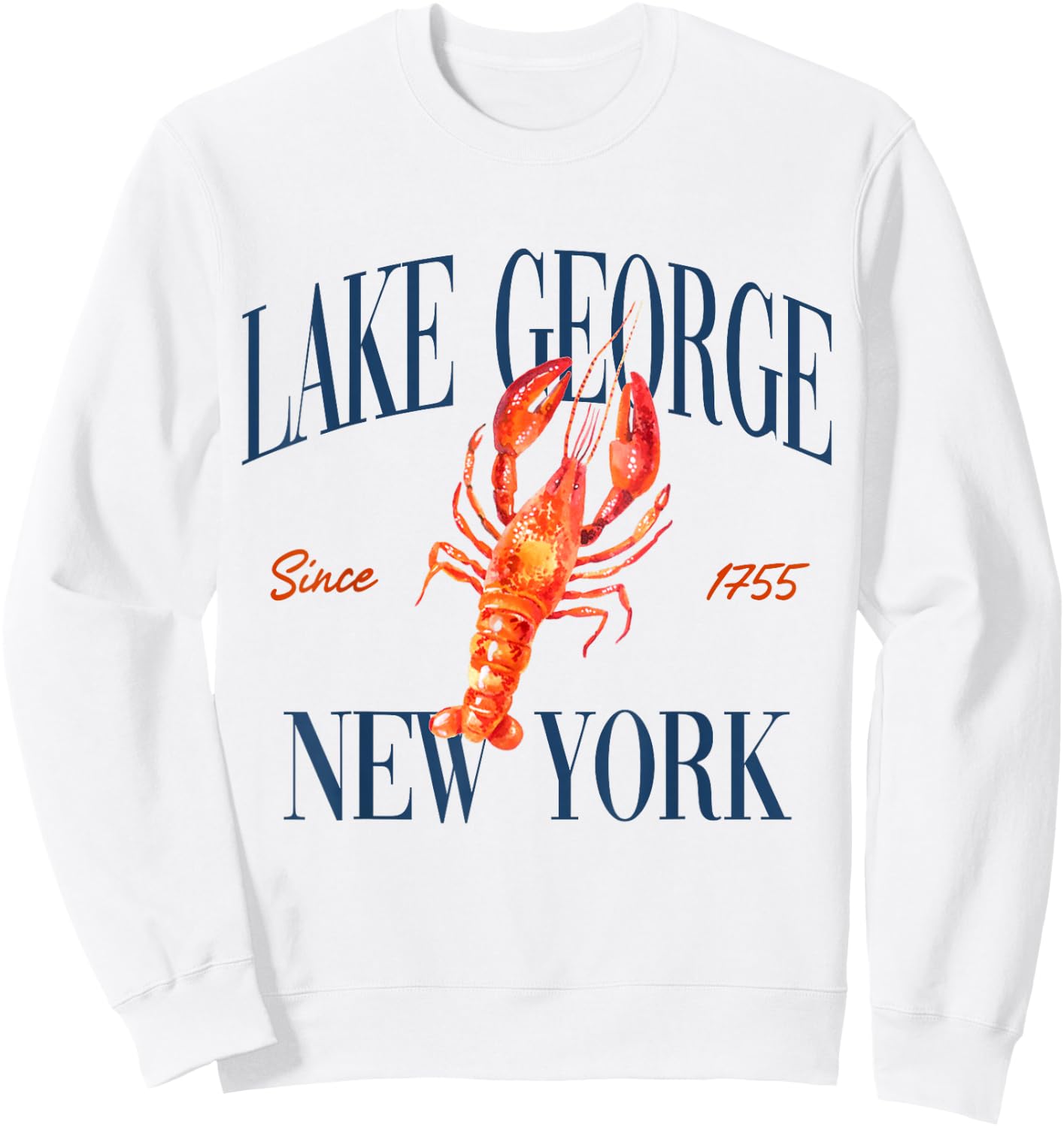 Lake George New York Est. 1755 - Old Money, Aesthetic Sweatshirt - Sweatshirt | White