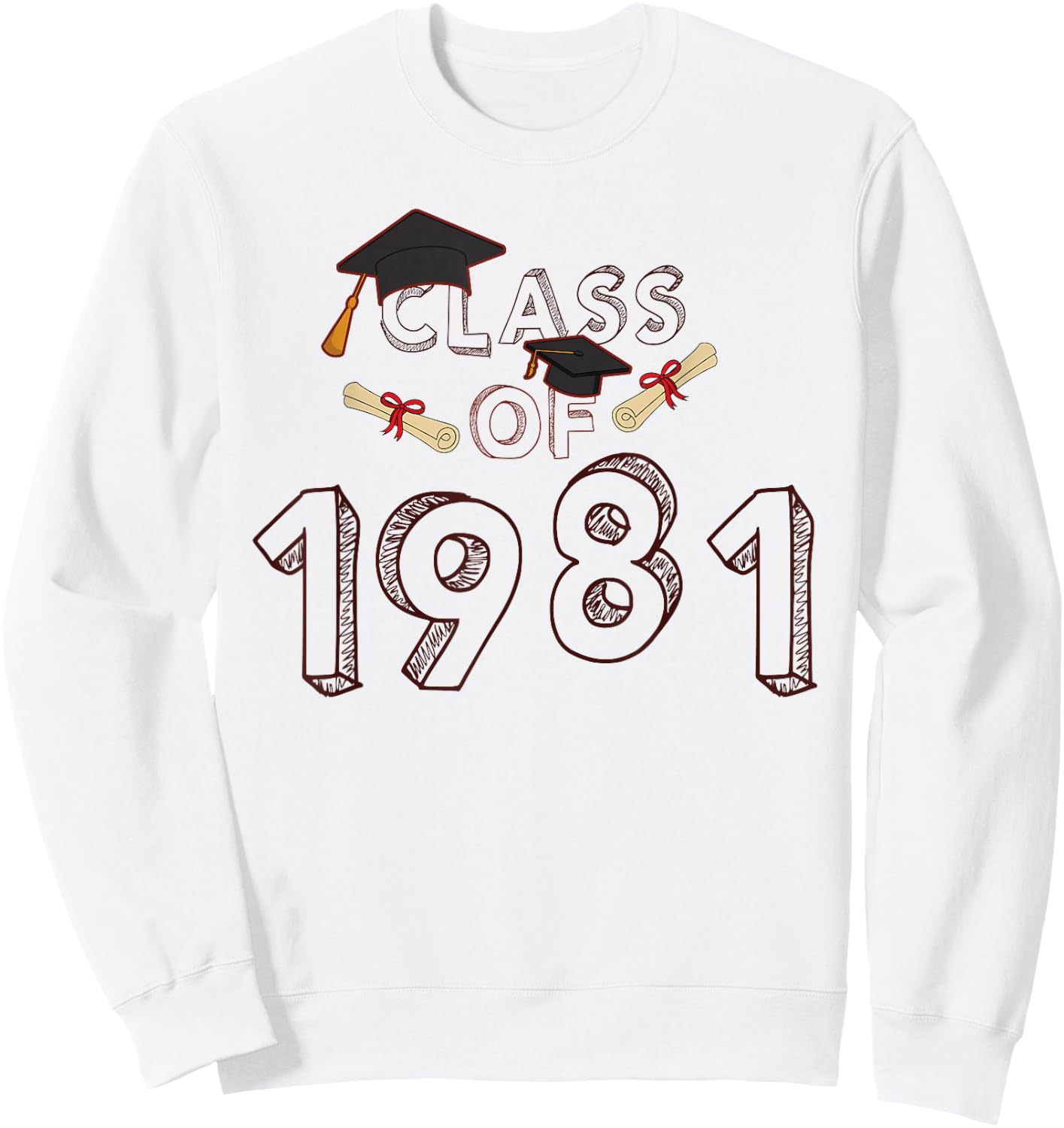 Graduation School Reunion Student Teacher Class of 1981 Sweatshirt - Sweatshirt | White