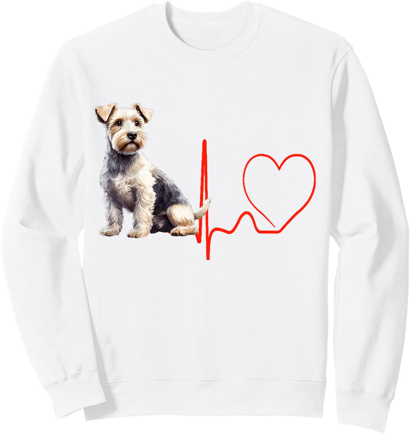 Sporting Lucas Terrier Dog Heartbeat Love Pet Owner Sweatshirt - Sweatshirt | White