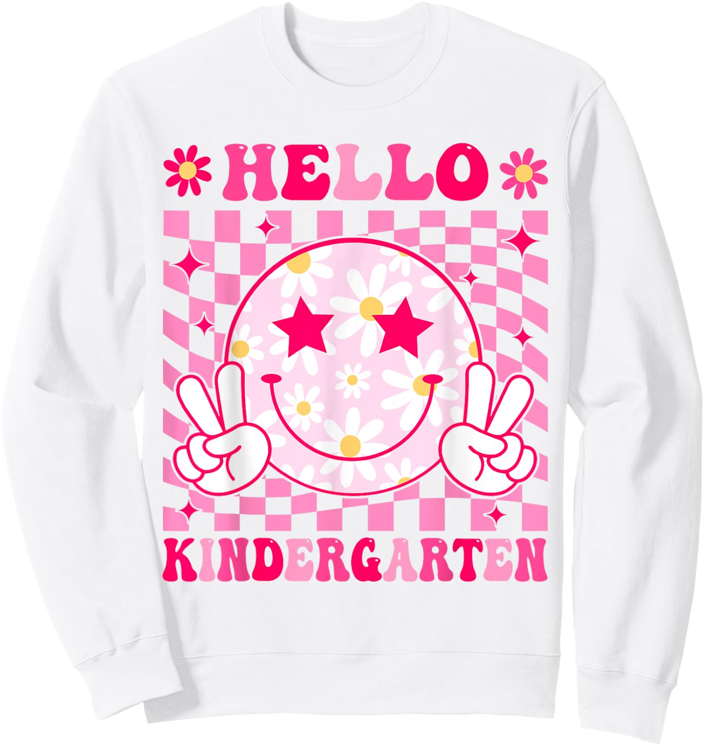 Hello Kindergarten Back To School First Day of Kindergarten Sweatshirt - Sweatshirt | White
