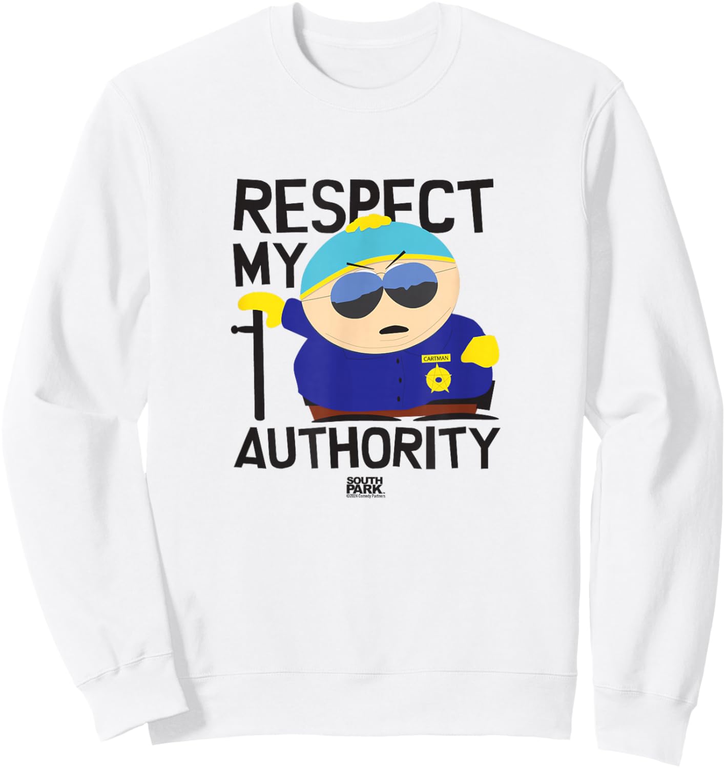 South Park Cartman: Respect My Authority , white, S Sweatshirt - Sweatshirt | White