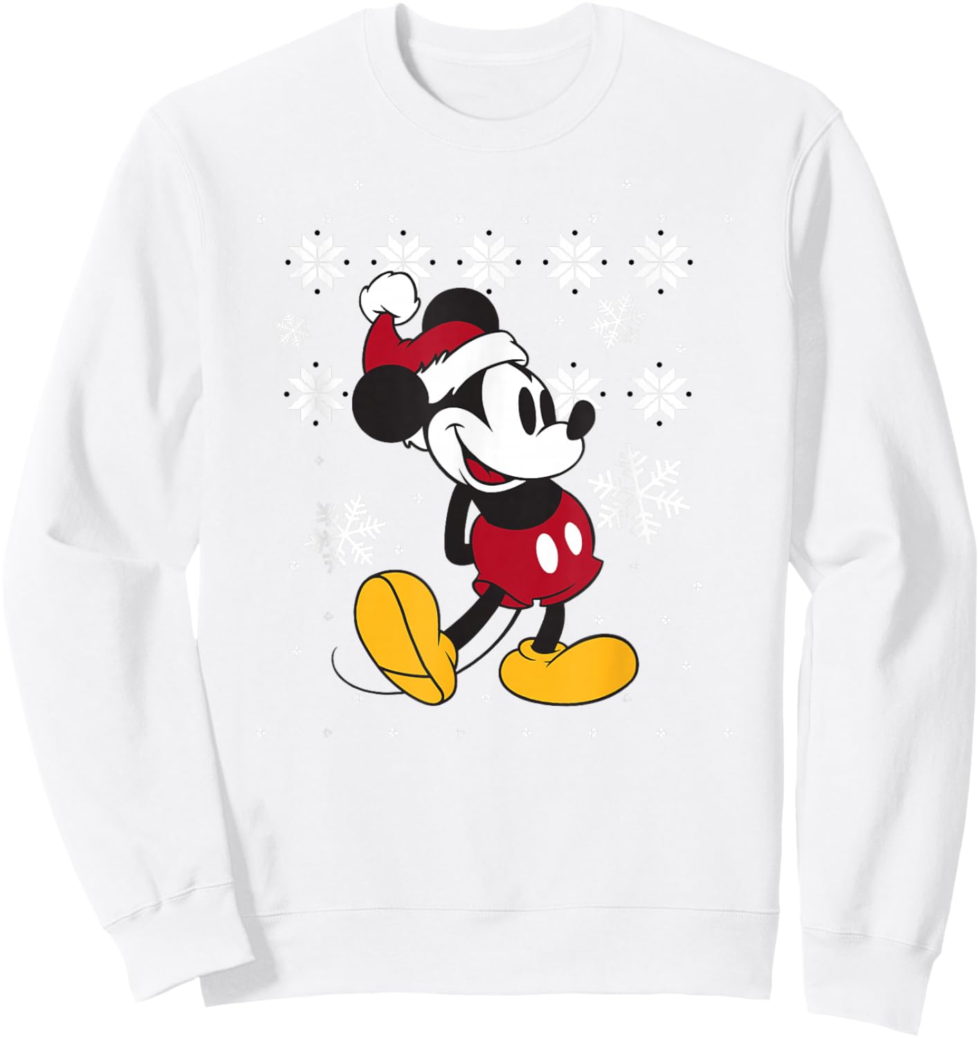 Disney - Faux Ugly Holiday Sweater Mickey Mouse Sweatshirt - Sweatshirt | White