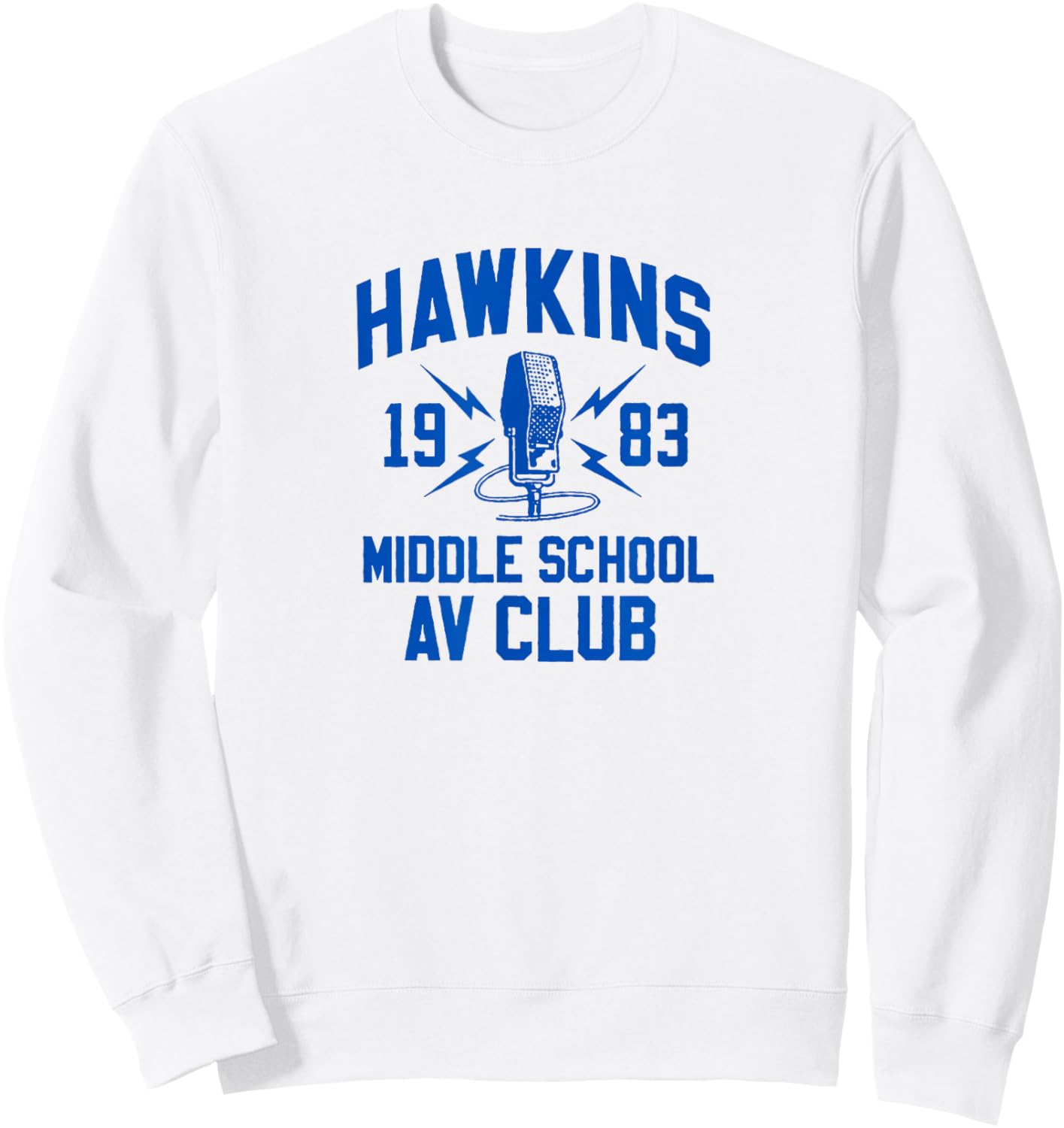 Stranger Things Hawkins Middle School AV Club , White Sweatshirt - Sweatshirt | White