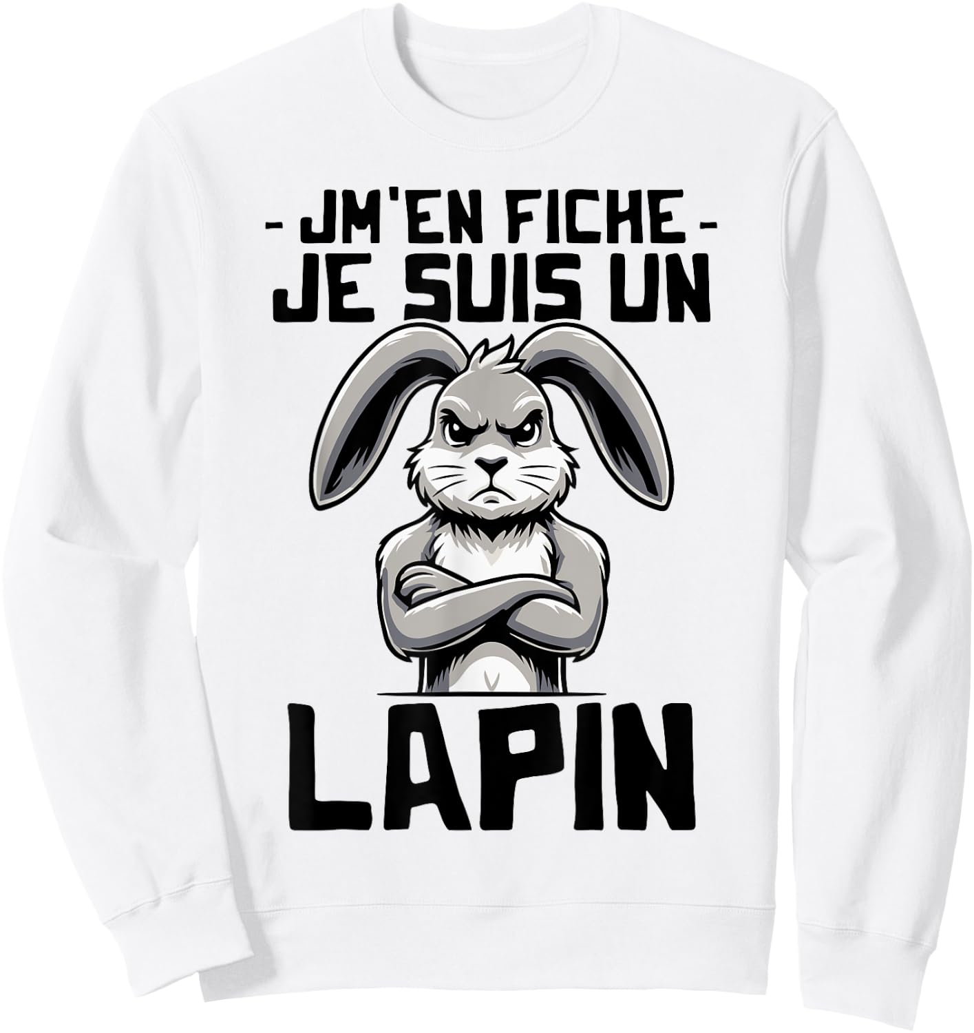 Je suis un Lapin Girls Boys Rabbit Pattern , white, S Sweatshirt - Sweatshirt | White
