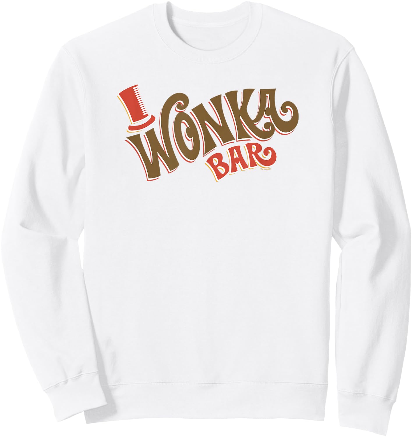 Willy Wonka And The Chocolate Factory Wonka Bar Vintage Logo Sweatshirt - Sweatshirt | White