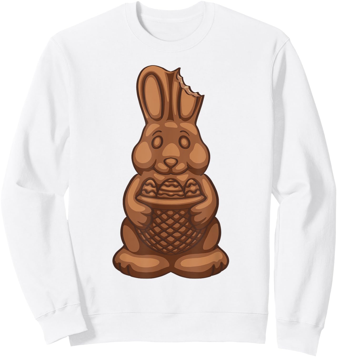Chocolate Easter Bunny Funny Cute Chocolate Bunny Sweatshirt - Sweatshirt | White