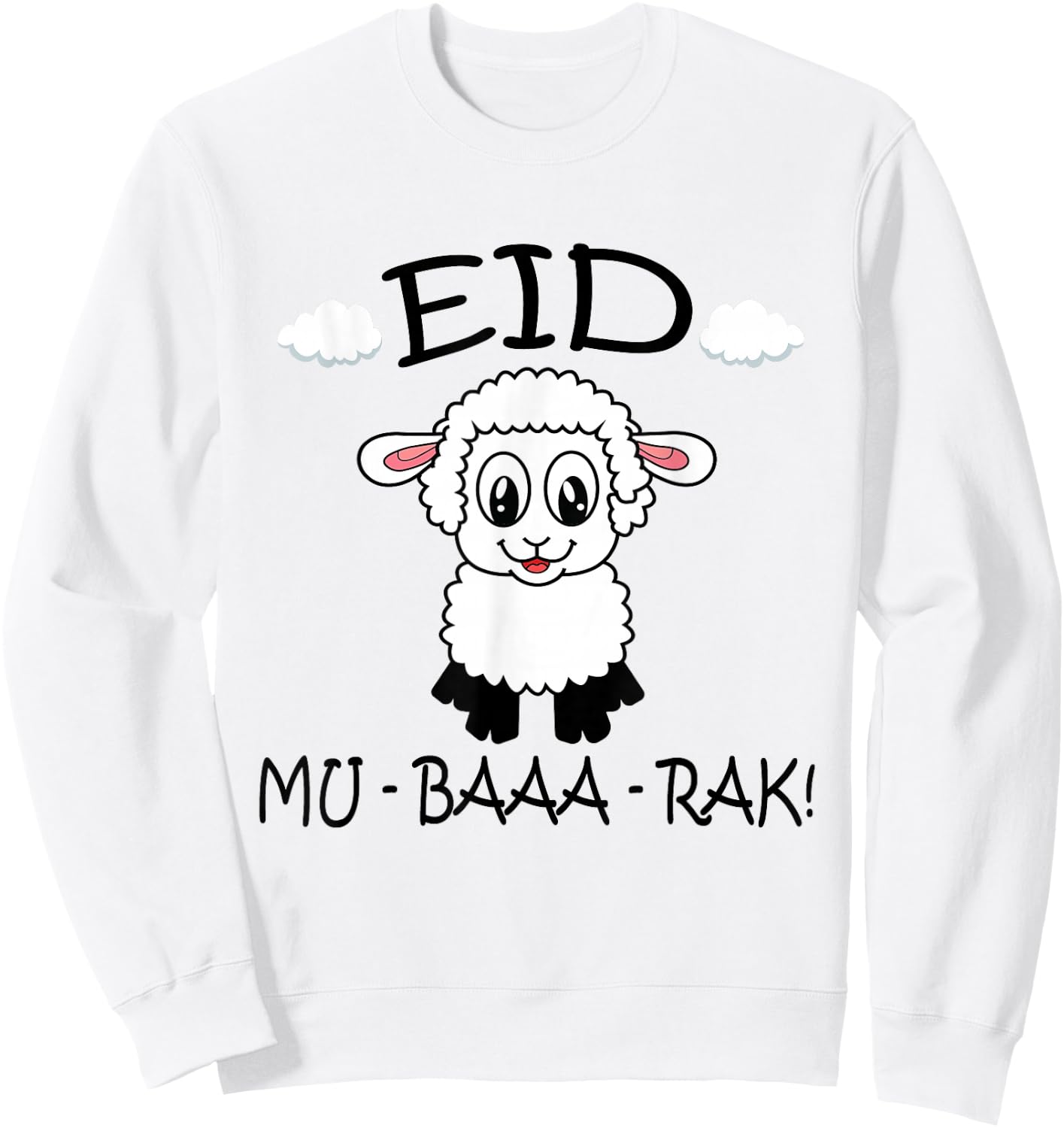 Eid Al-Adha Eid Mubarak Happy Eid Day Muslim eid 2025 kids Sweatshirt - Sweatshirt | White