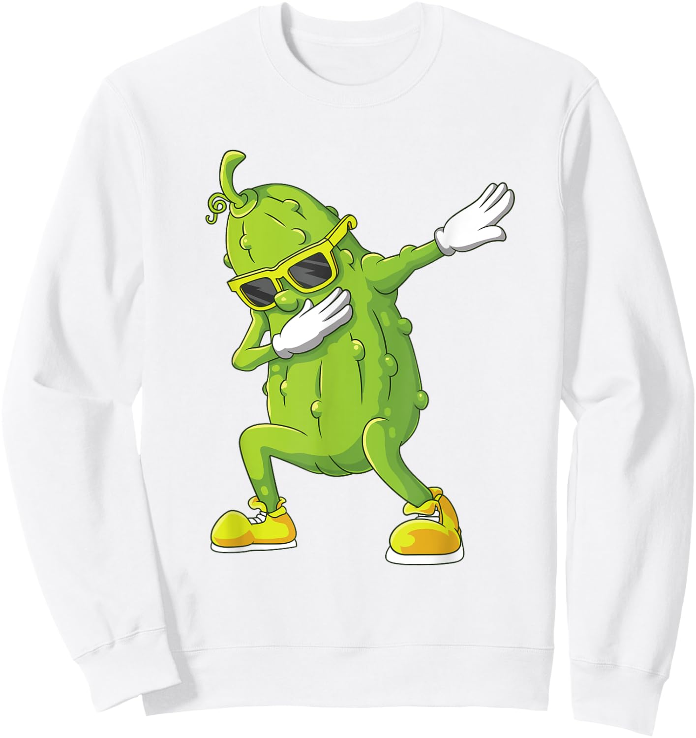 Dab Halloween Pickle Dabbing Dancing Cucumber Costume Party Sweatshirt - Sweatshirt | White