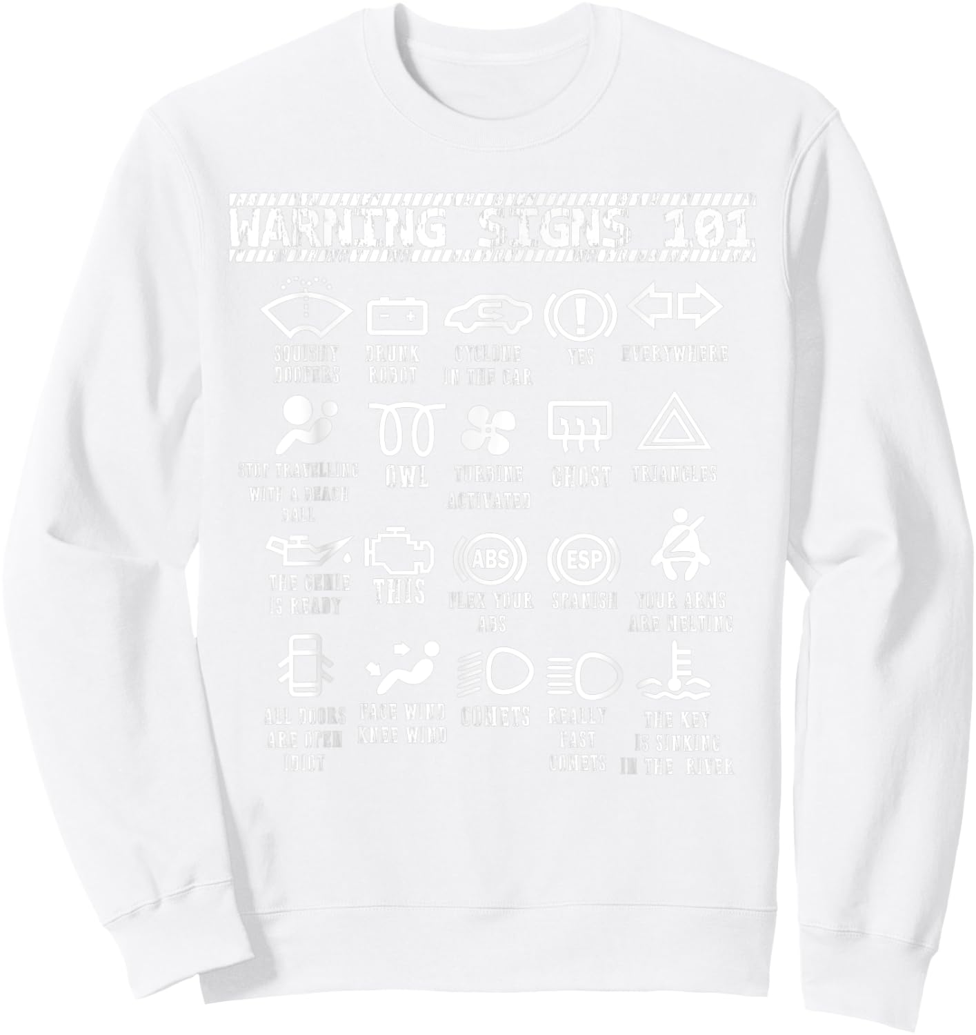 Warning Signs 101 funny car mechanic shirt women Sweatshirt - Sweatshirt | White