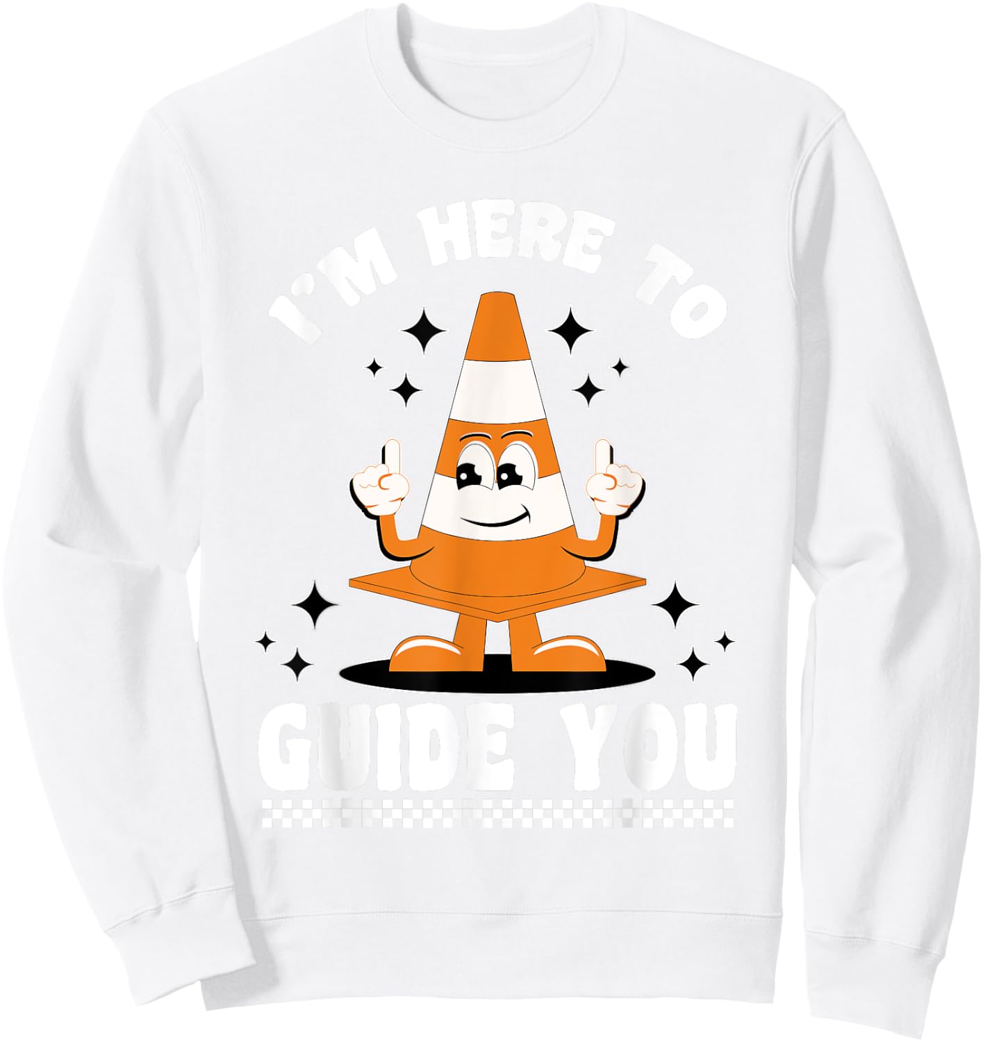 Halloween Traffic Cone Costume Safety Road Cone Sweatshirt - Sweatshirt | White