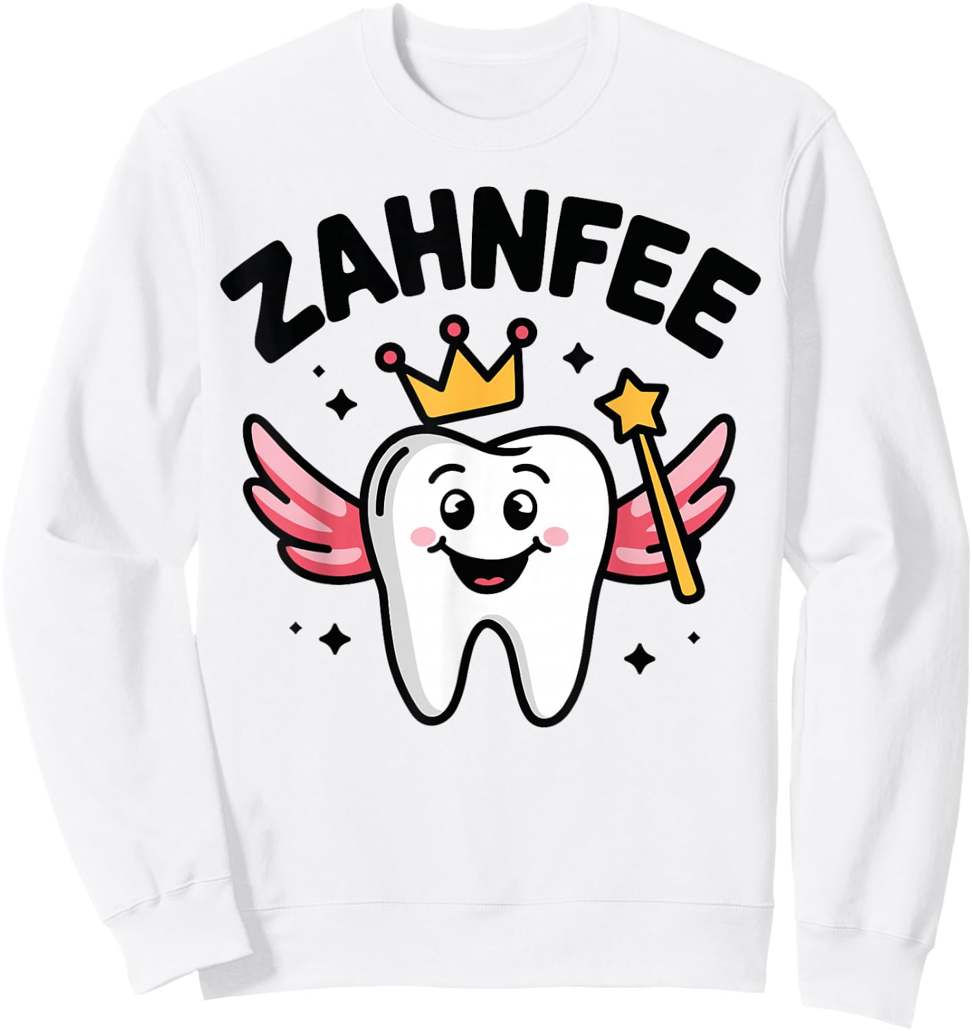 Zahnfee Shirt Damen, Weiß, Kurzarm, Small, EU 41, Cartoon, Kreuzrücken, Casual, Kostümparty Sweatshirt - Sweatshirt | White