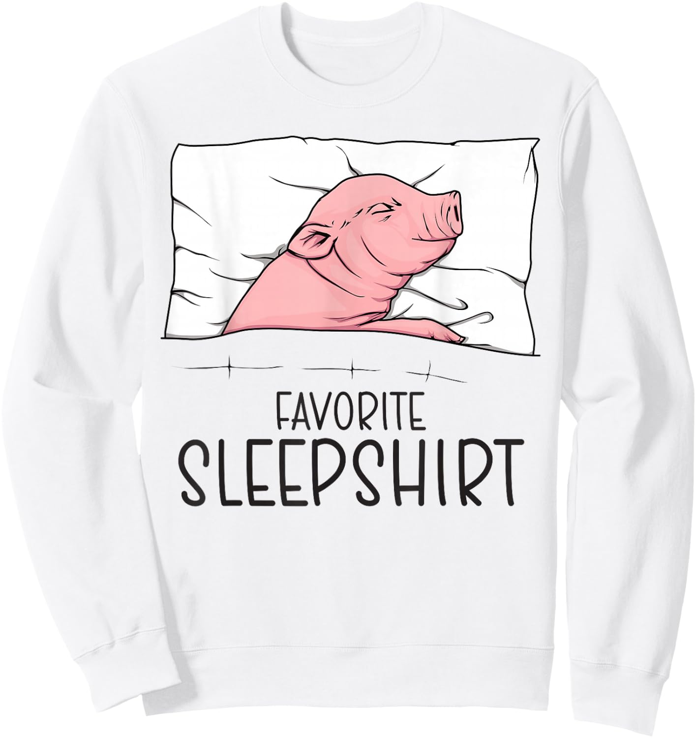 Favorite Sleepshirt, Napping Pig, Piglet & Piggy Pajama Sweatshirt - Sweatshirt | White