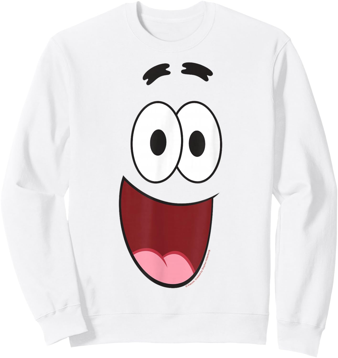 Spongebob Squarepants Halloween Patrick Smiling Face Costume Sweatshirt - Sweatshirt | White