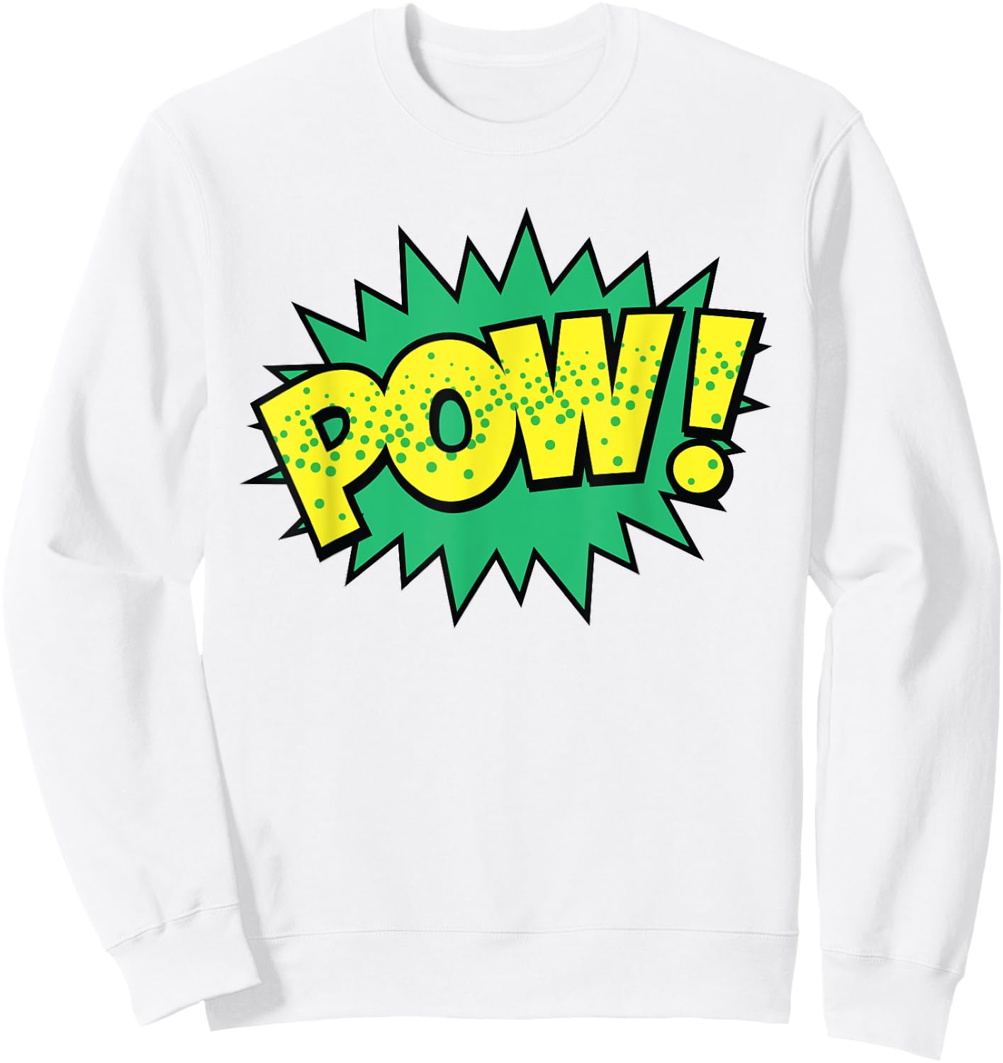 POW! Vintage Superhero Comic Book Sound Effect Sweatshirt - Sweatshirt | White