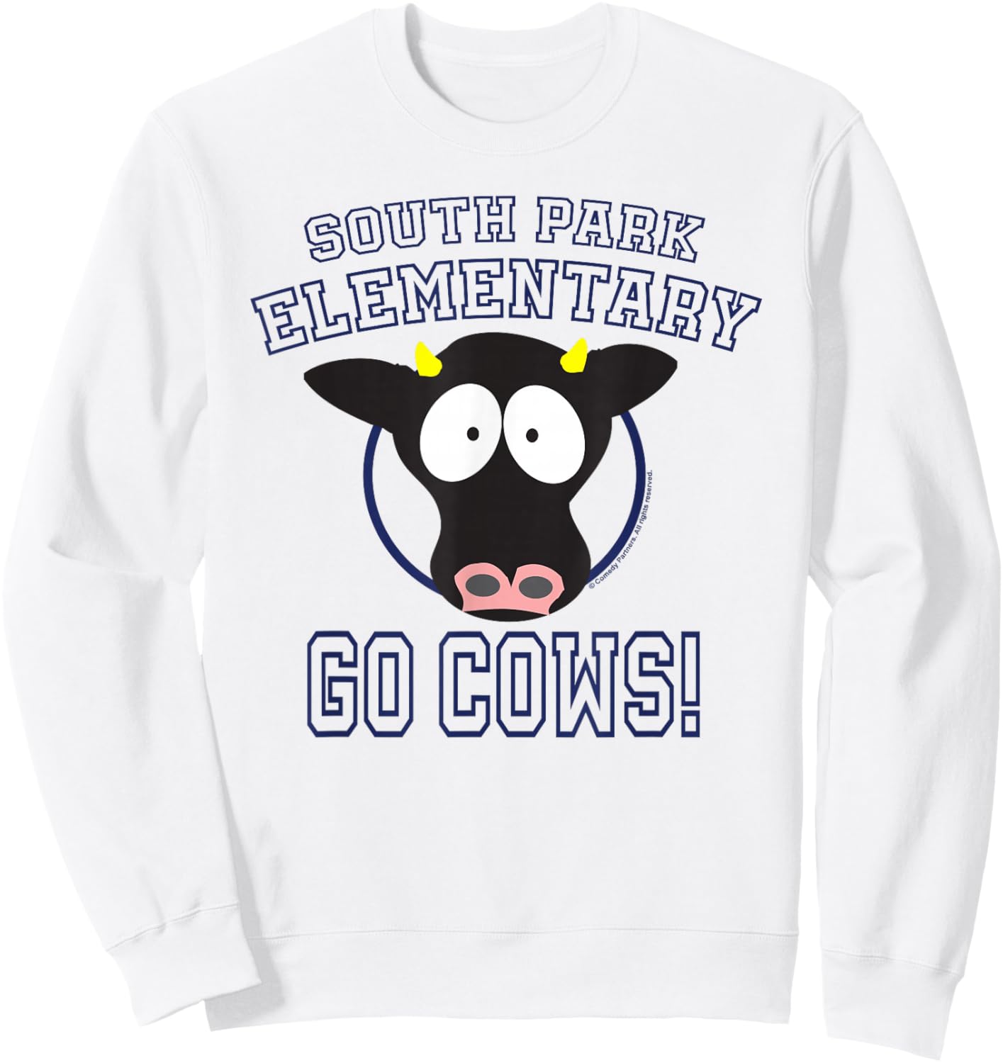 South Park Elementary GO COWS! , white, S Sweatshirt - Sweatshirt | White