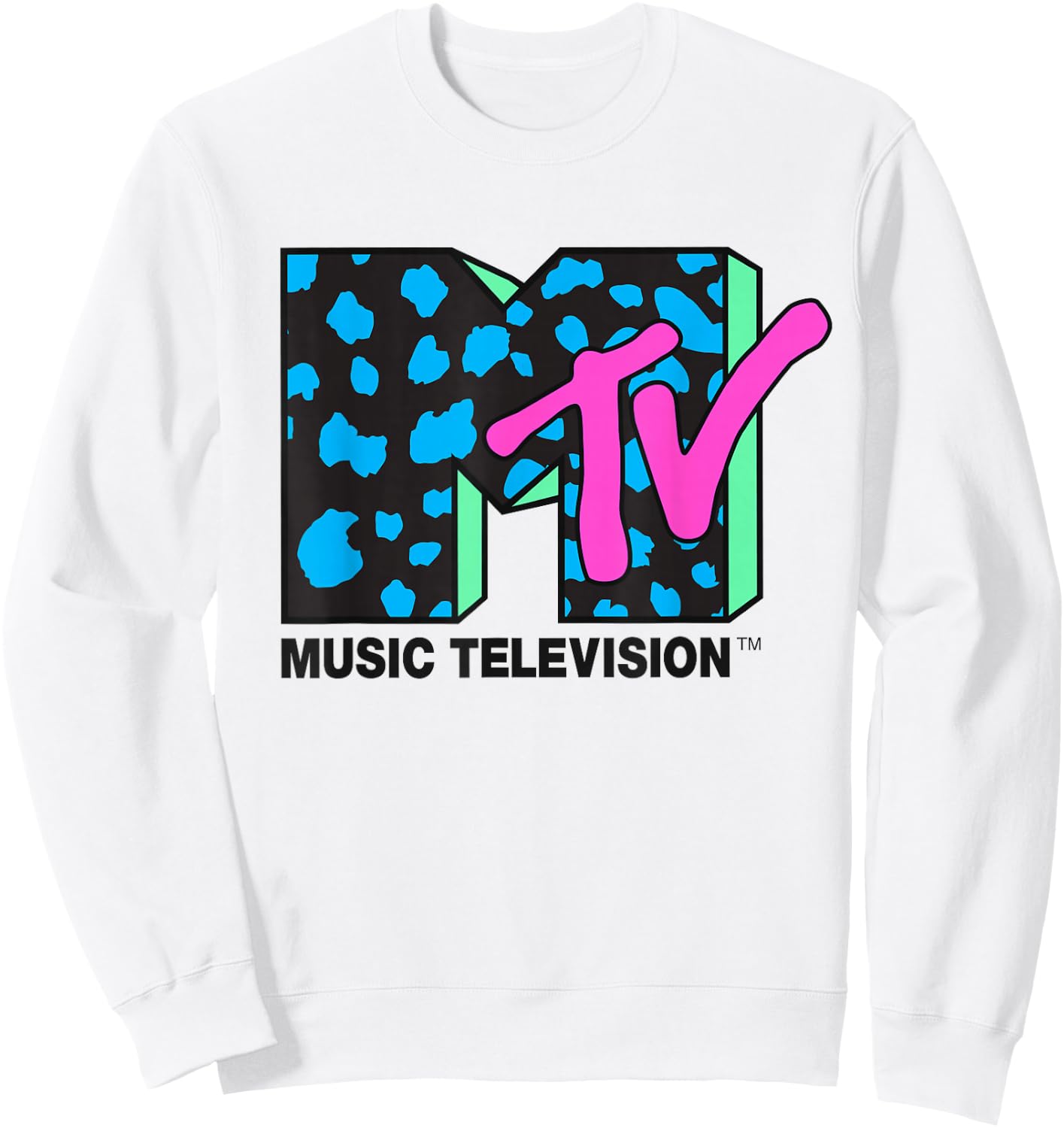 MTV - Blue Leopard Logo Sweatshirt - Sweatshirt | White