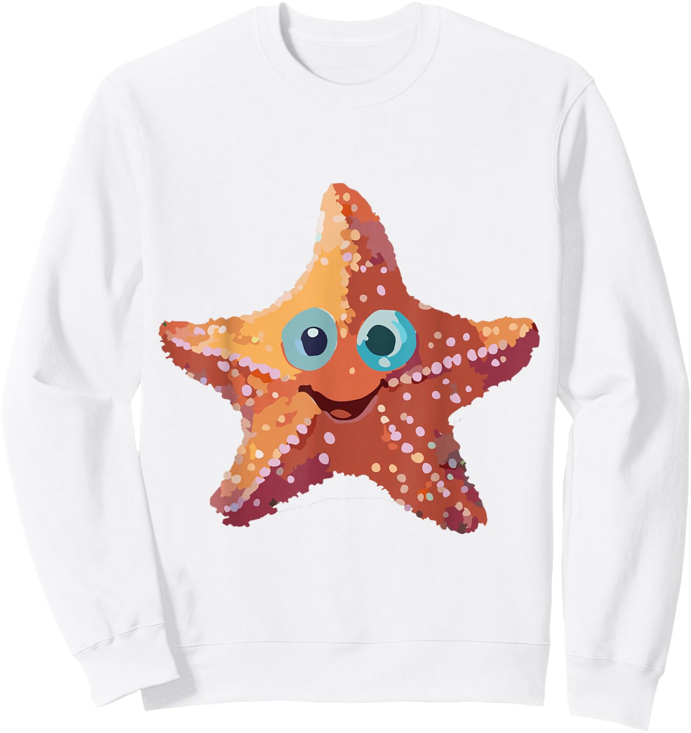 Starfish Orange with Face Sweatshirt - Sweatshirt | White